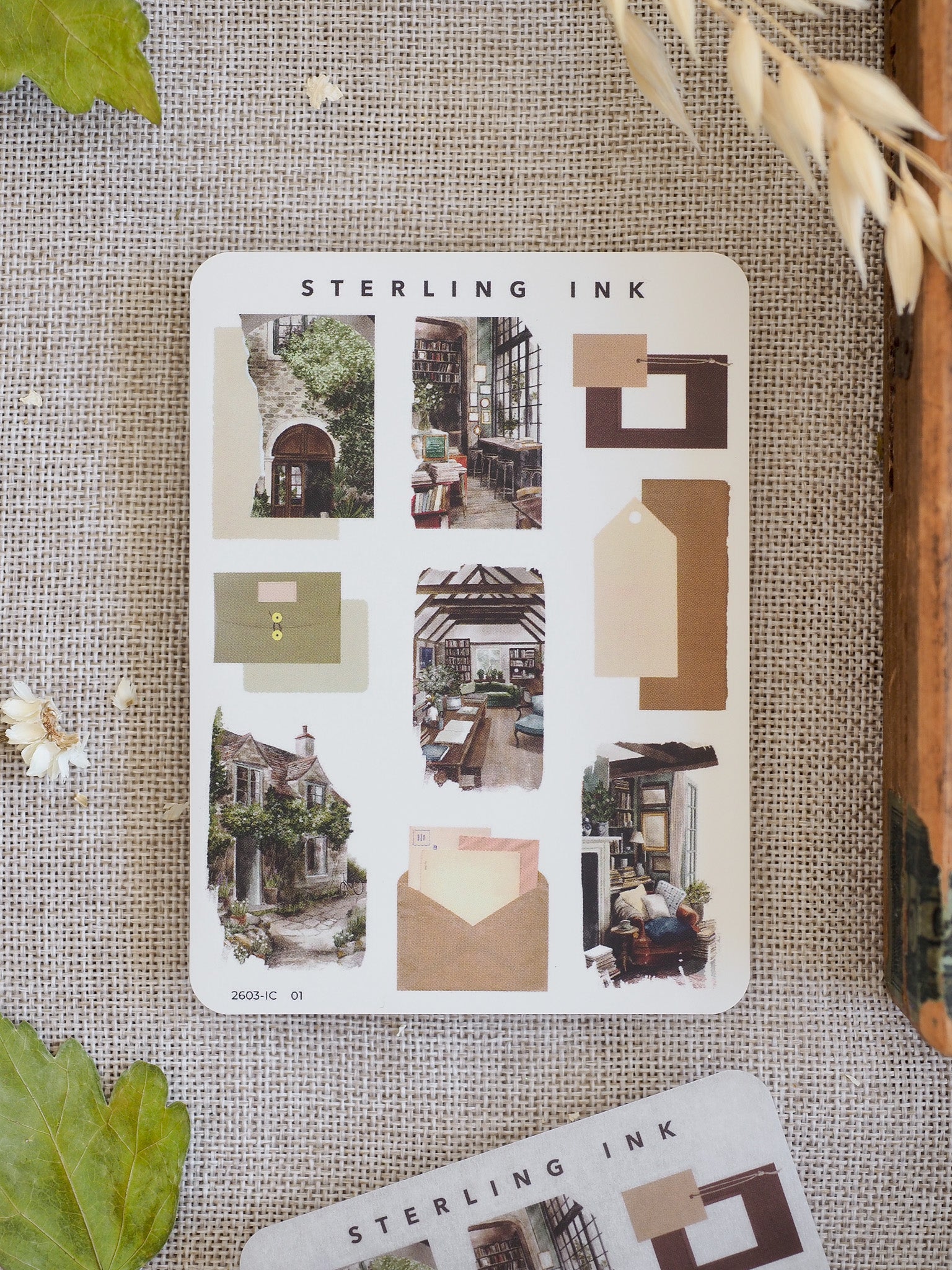 Mini Elements Icon Stickers: A decorative set of neutral-toned, graphic architectural stickers featuring windows, doors, and structural design blocks.