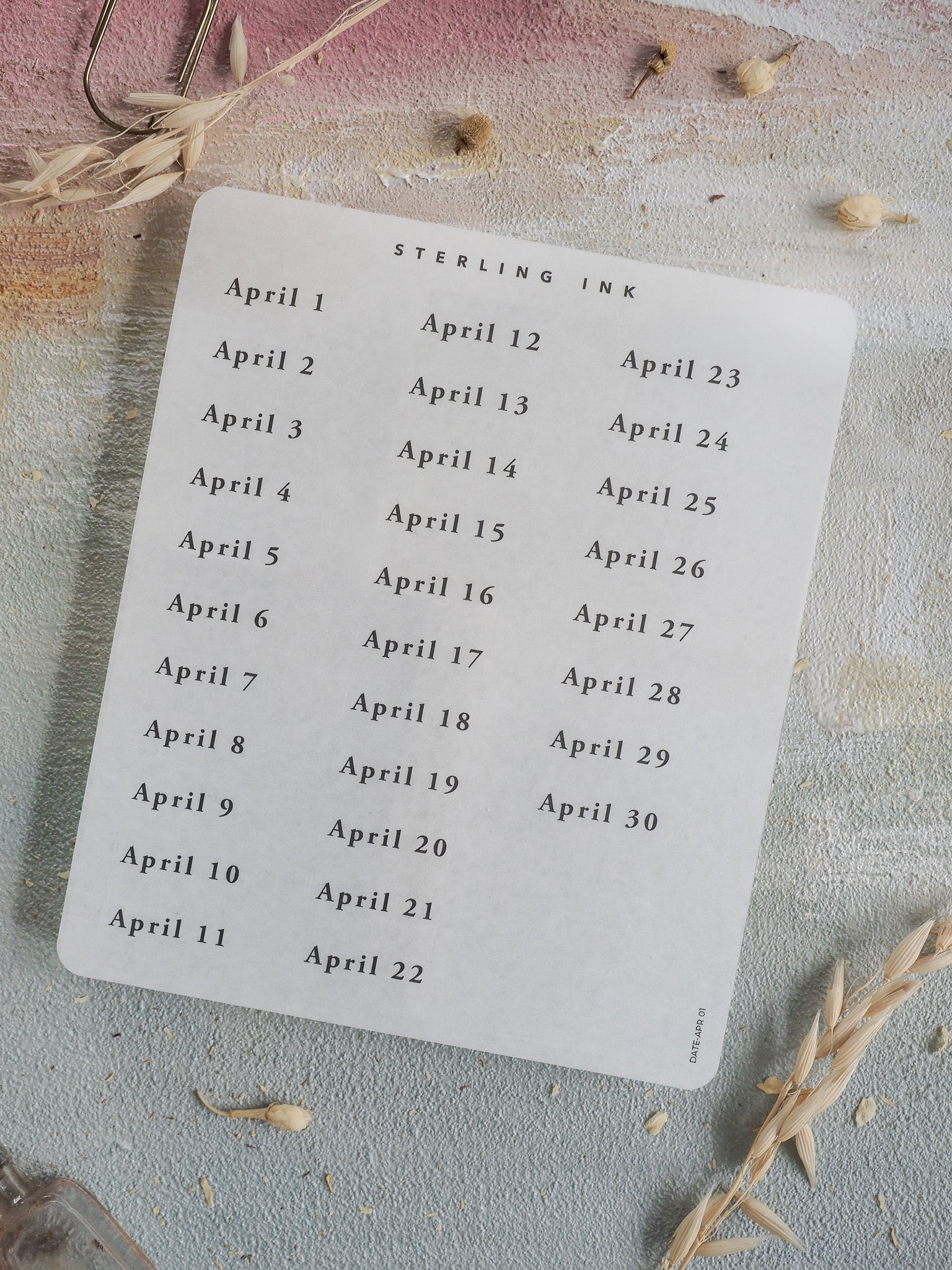 April Date Stickers - April 2026