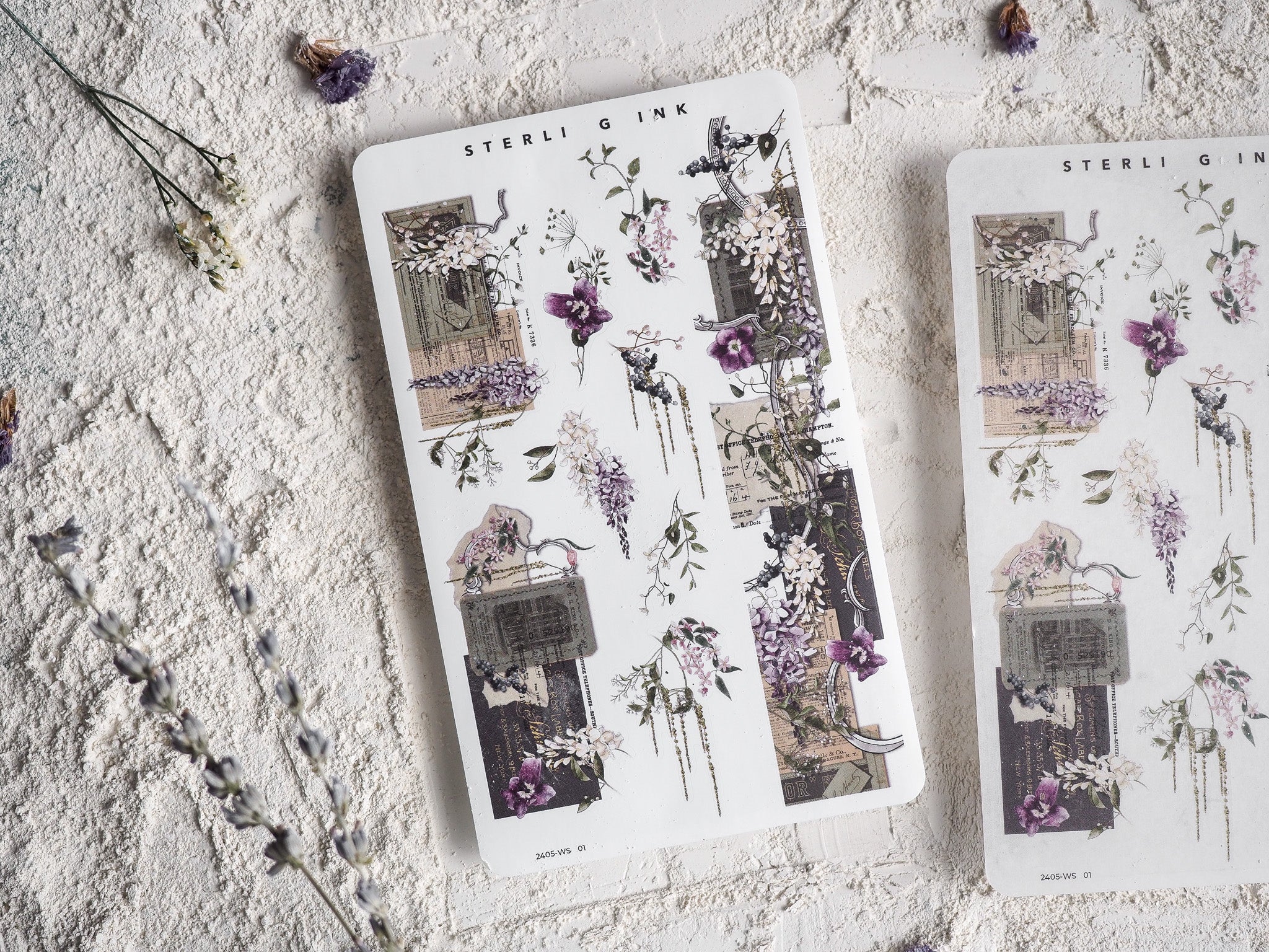 Washi Strip Stickers (Silver Foil) - May 2024