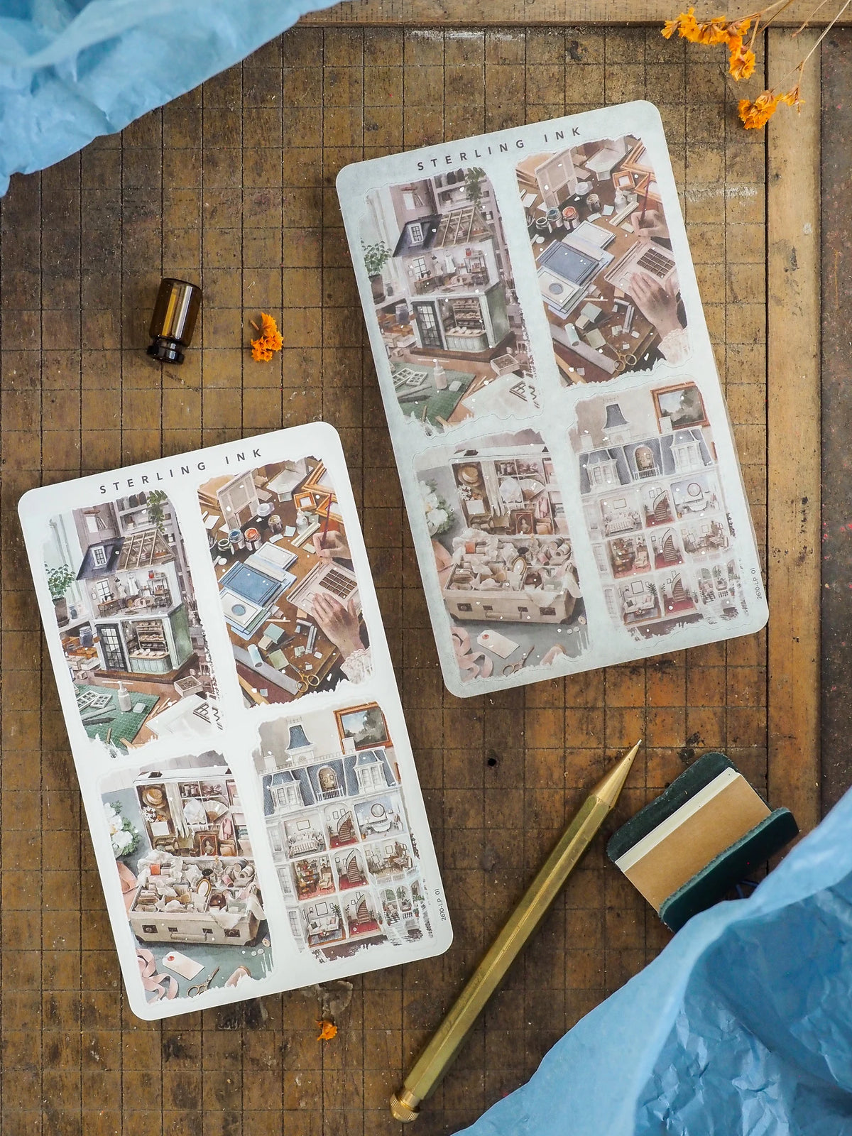 Large Illustration Stickers (Silver Foil) - October 2026