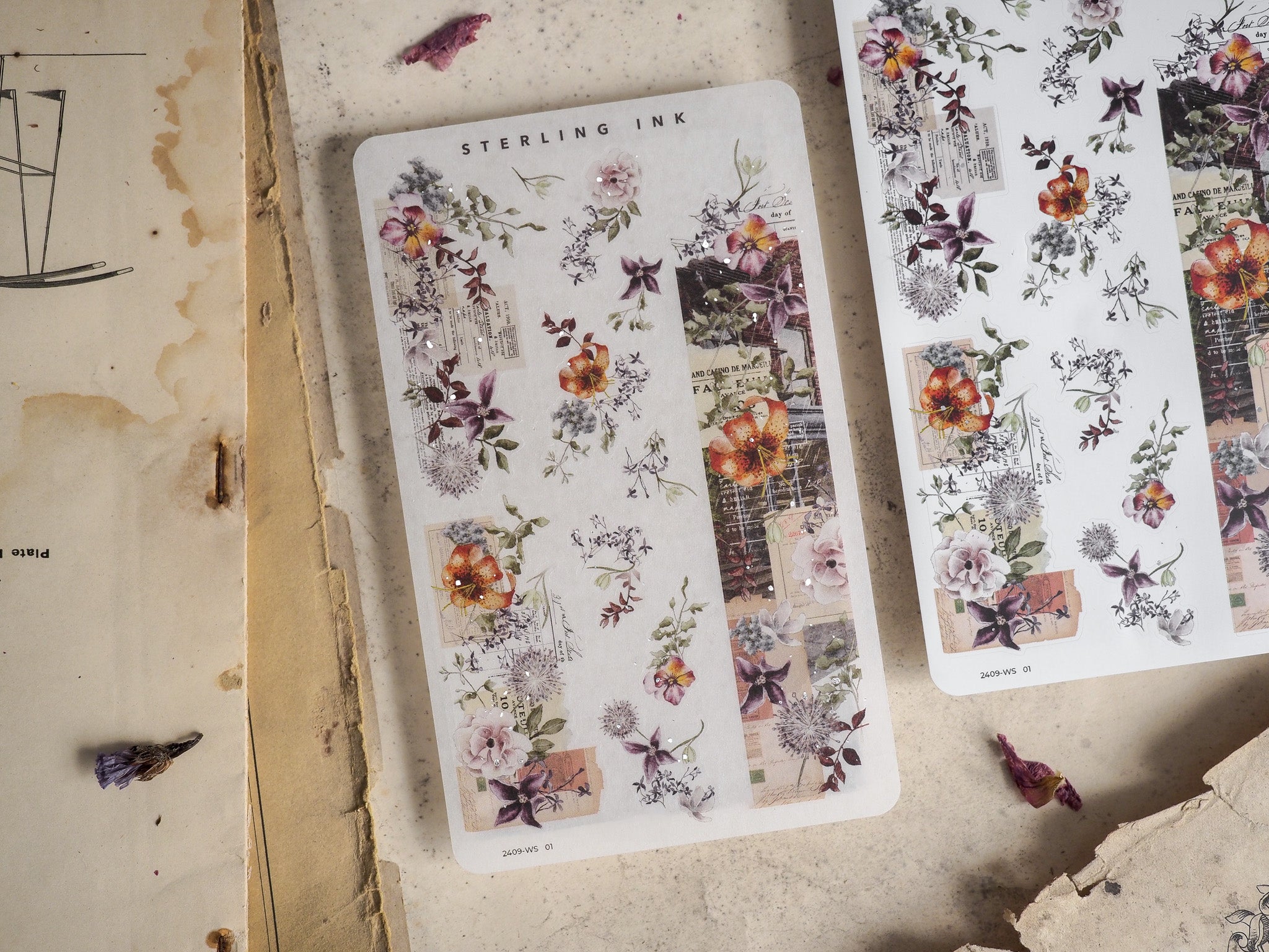 Washi Strip Stickers (Silver Foil) - September 2024