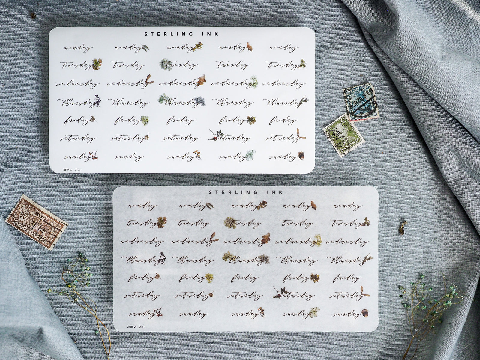 Weekday planner sticker sheet for October 2023, featuring a structured grid design ideal for organizing daily entries and themed journaling.