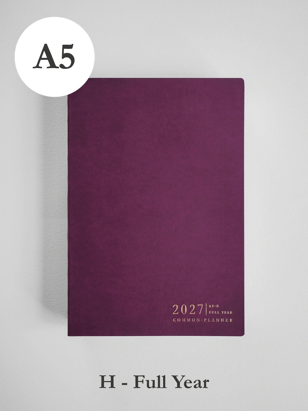 2027 A5 Horizontal Full year planner front cover in Mulberry #color_mulberry