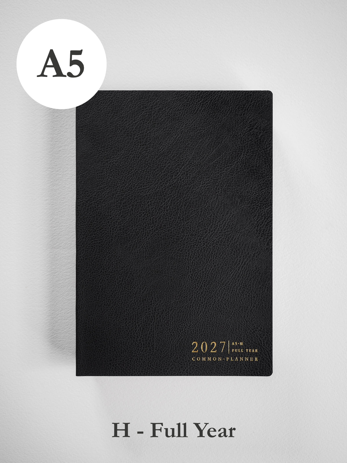 2027 A5 Horizontal Full year planner front cover in Onyx #color_onyx