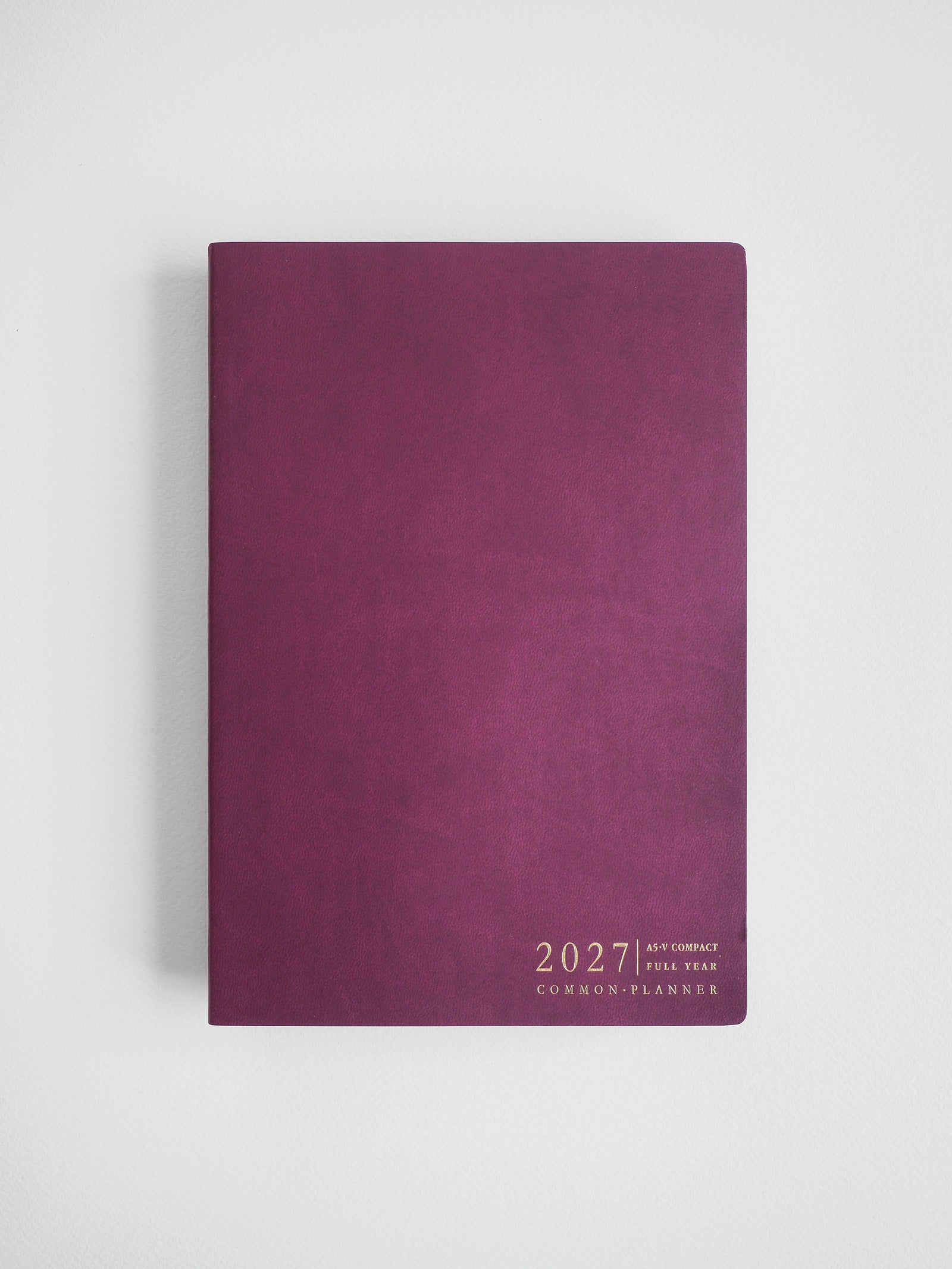 2027 A5 Vertical Compact planner interior layout in Mulberry #color_mulberry