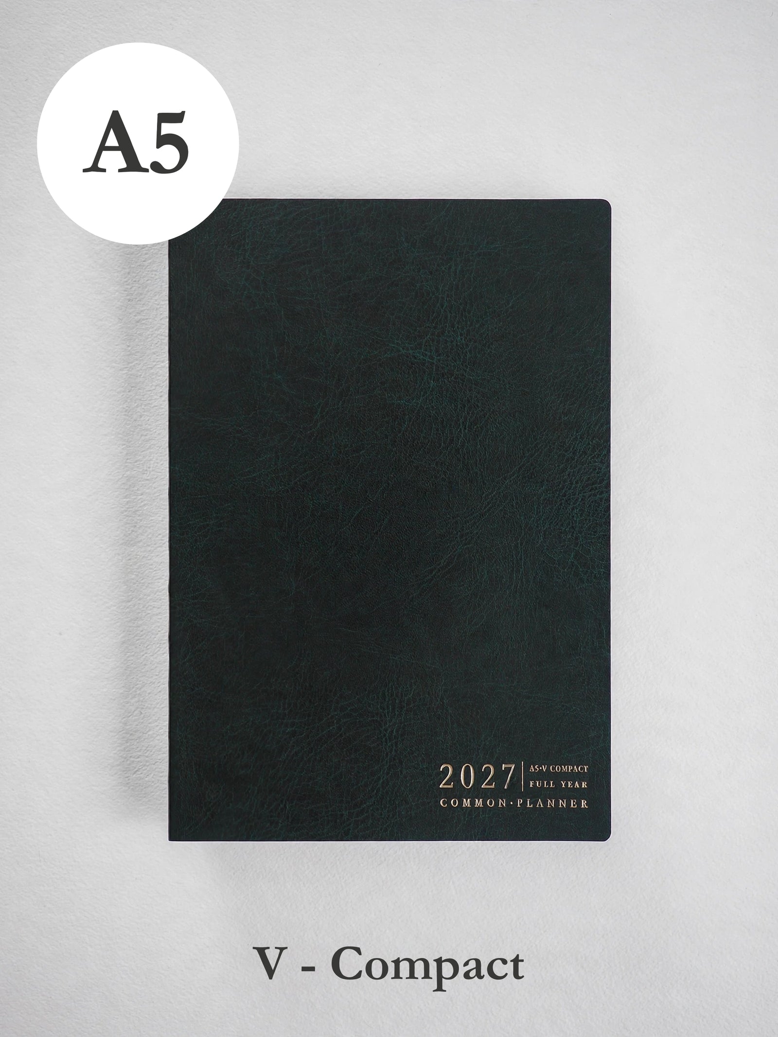 2027 A5 Vertical Compact planner front cover in Forest #color_forest