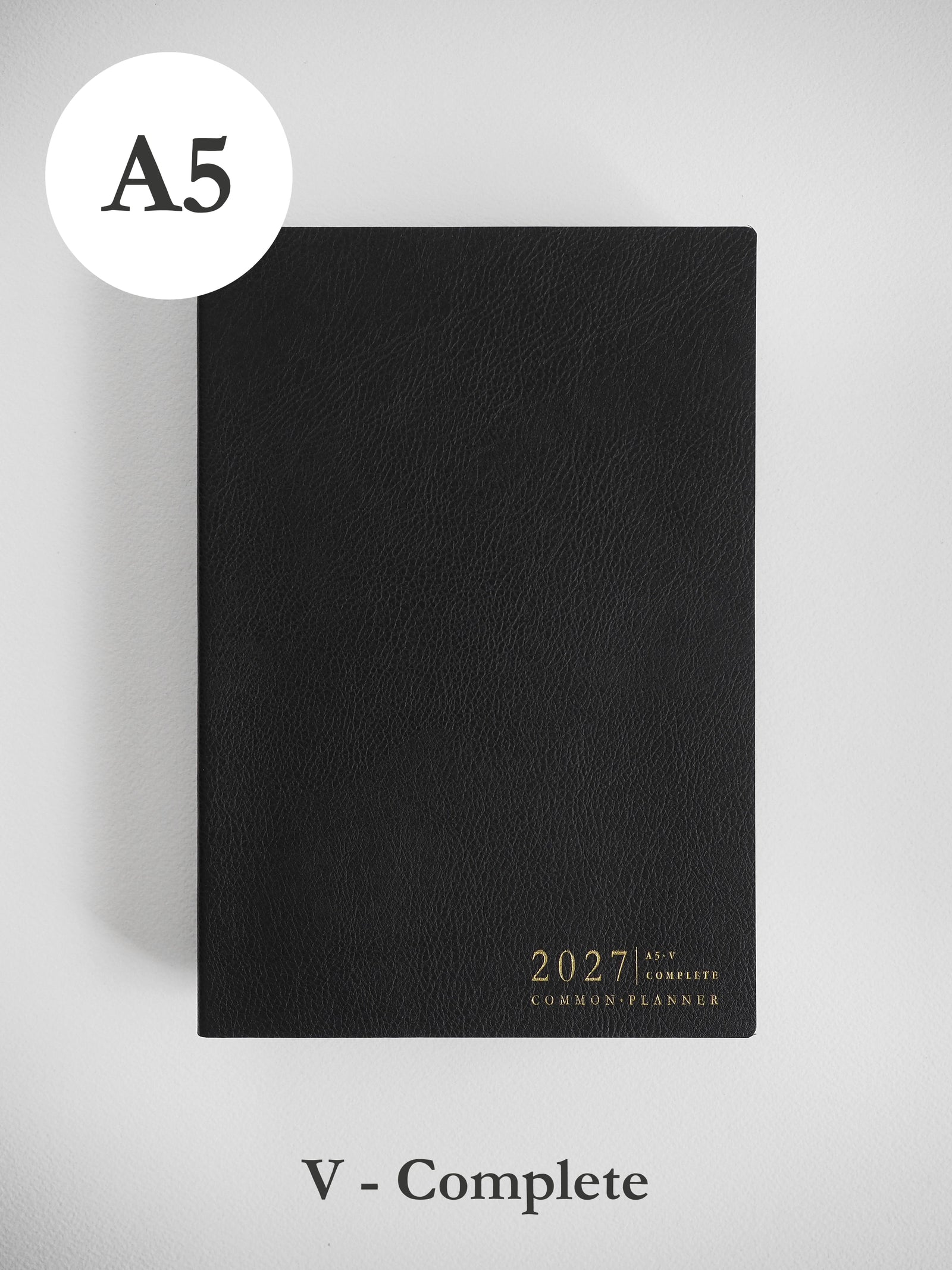 2027 A5 Vertical Complete (softcover) planner front cover in Onyx #color_onyx
