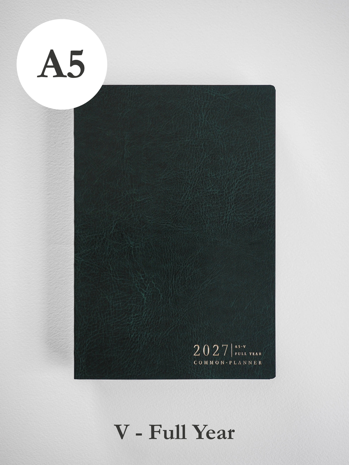2027 A5 Vertical Full year planner front cover in Forest #color_forest