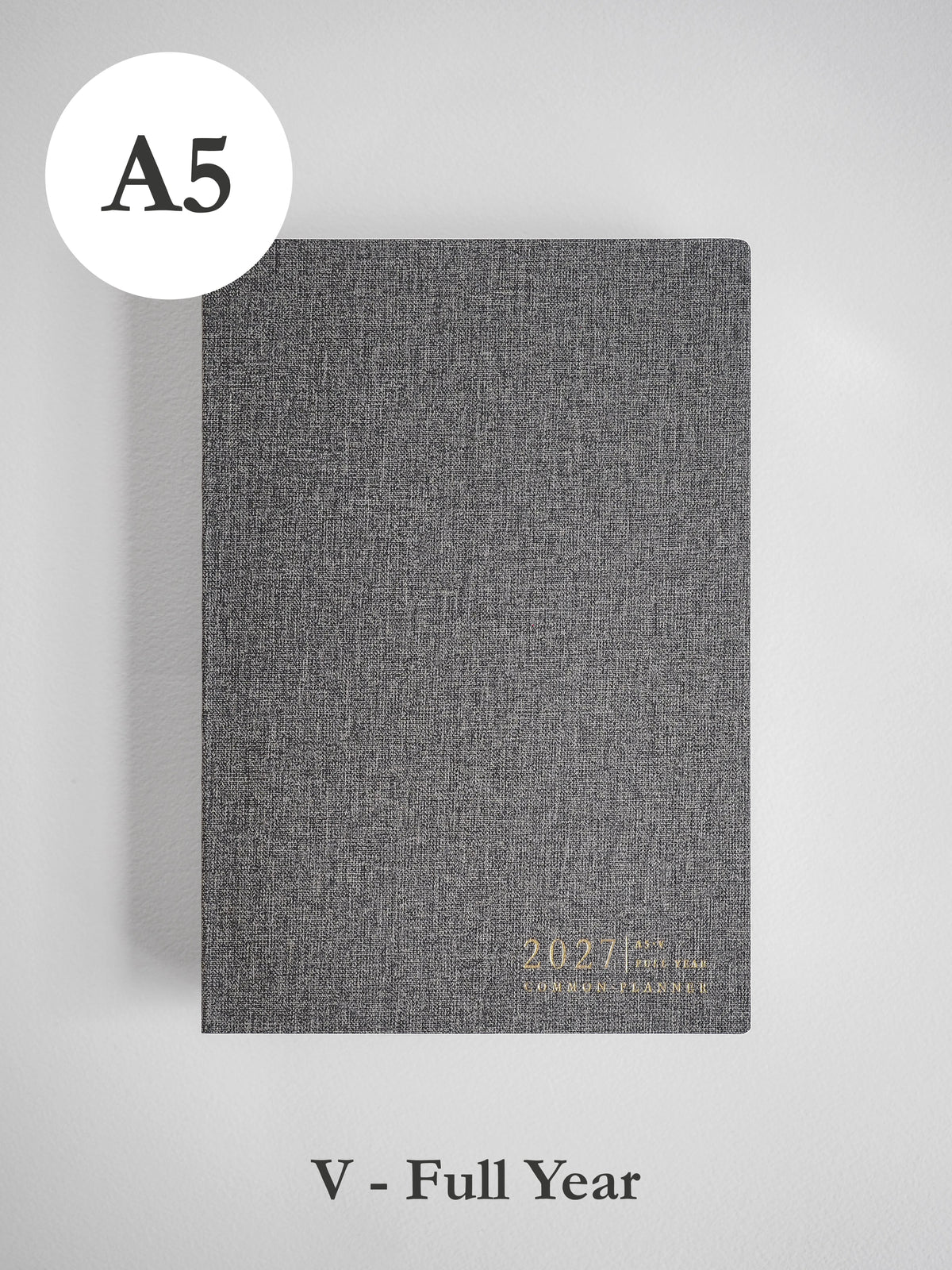 2027 A5 Vertical Full year planner front cover in Tweed #color_tweed