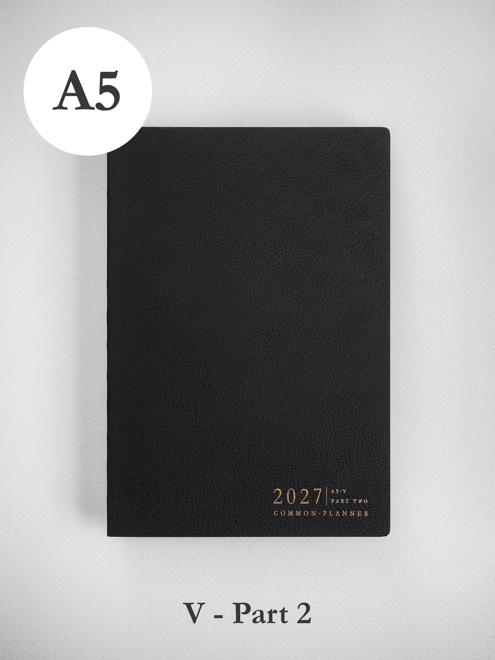 2027 A5 Vertical Half year planner front cover part 2 in Onyx #color_onyx