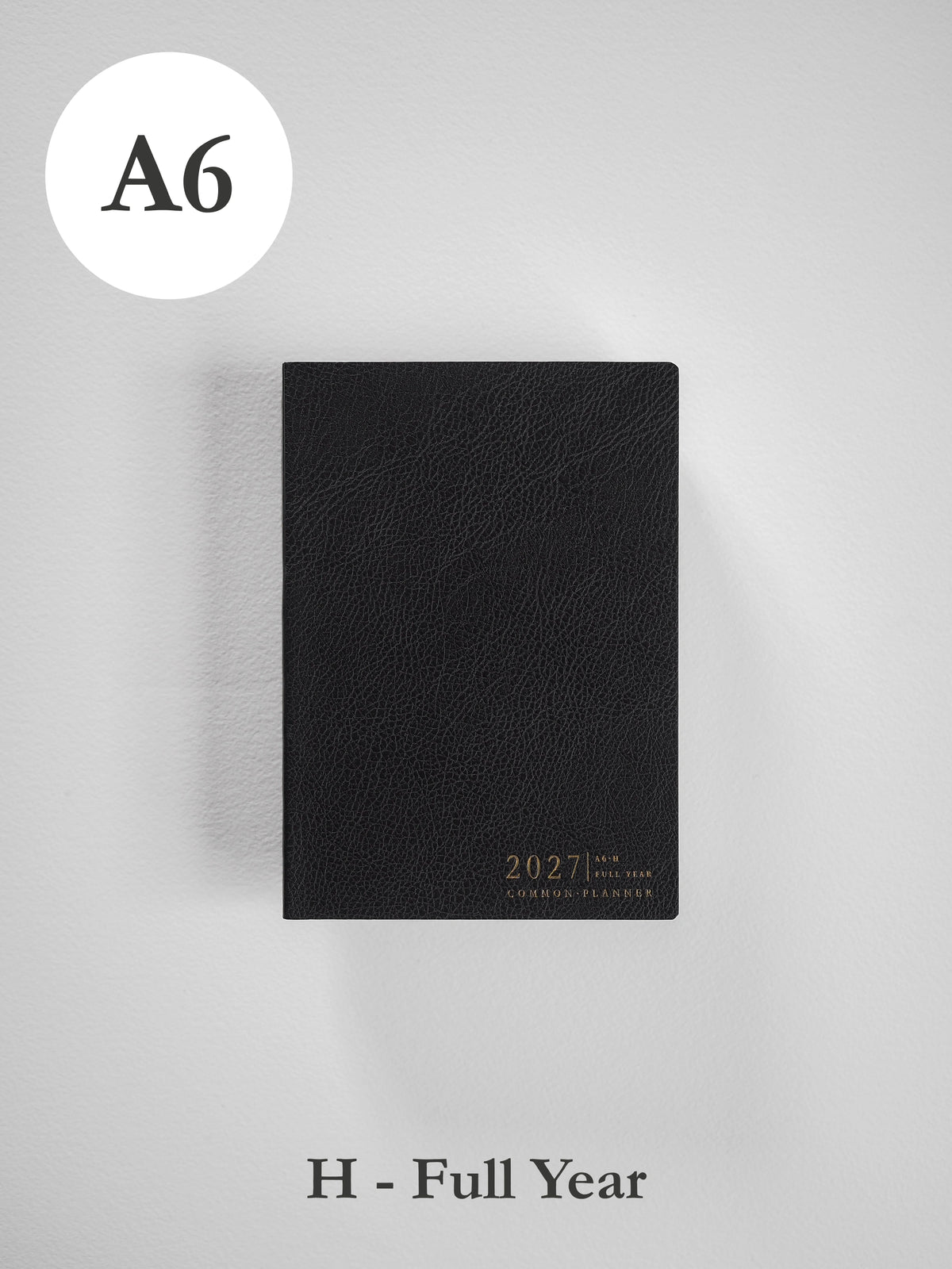 2027 A6 Horizontal Full year planner front cover in Onyx #color_onyx