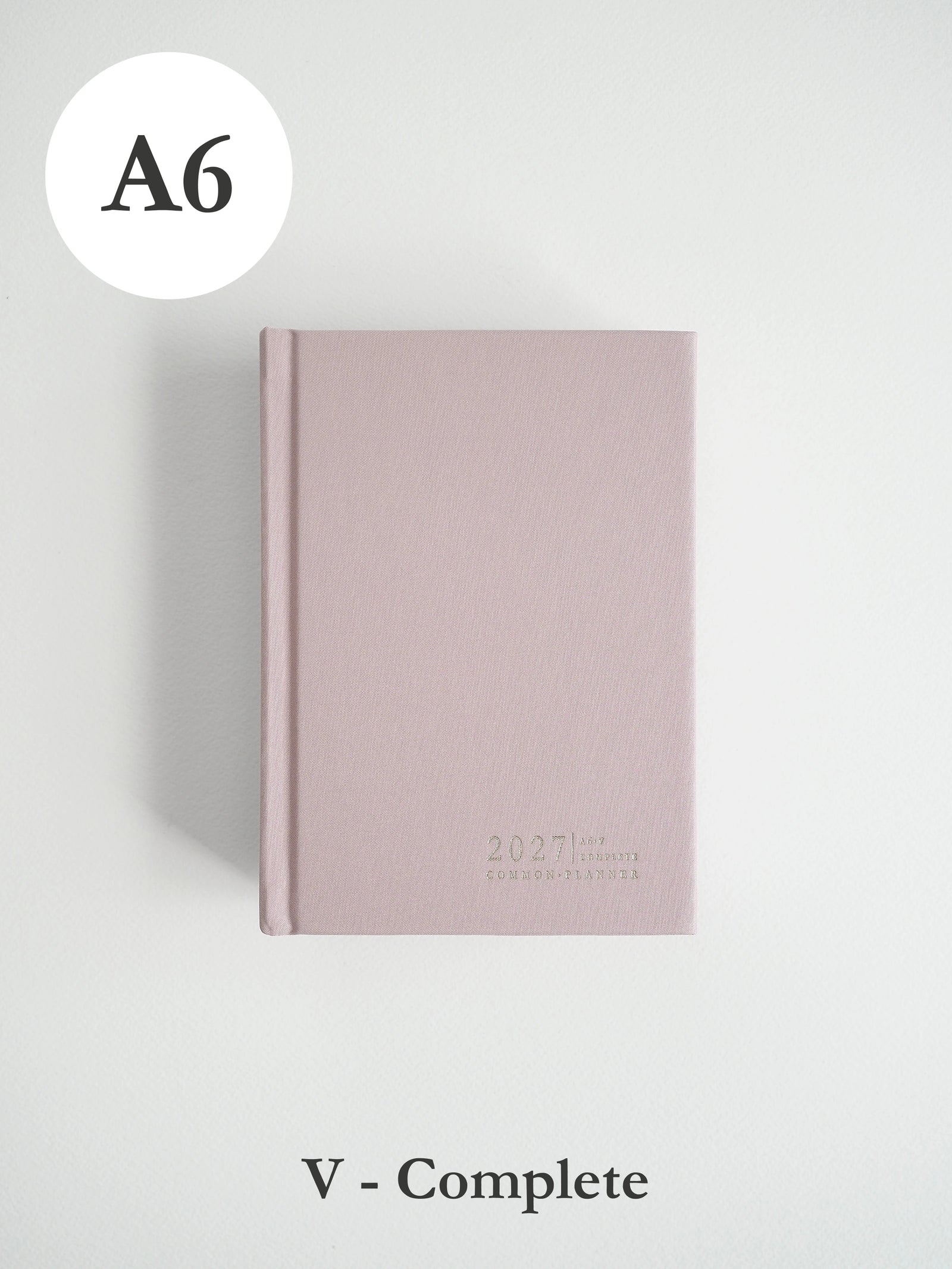2027 A6 Vertical Complete (hardcover) planner front cover in Seashell #color_seashell