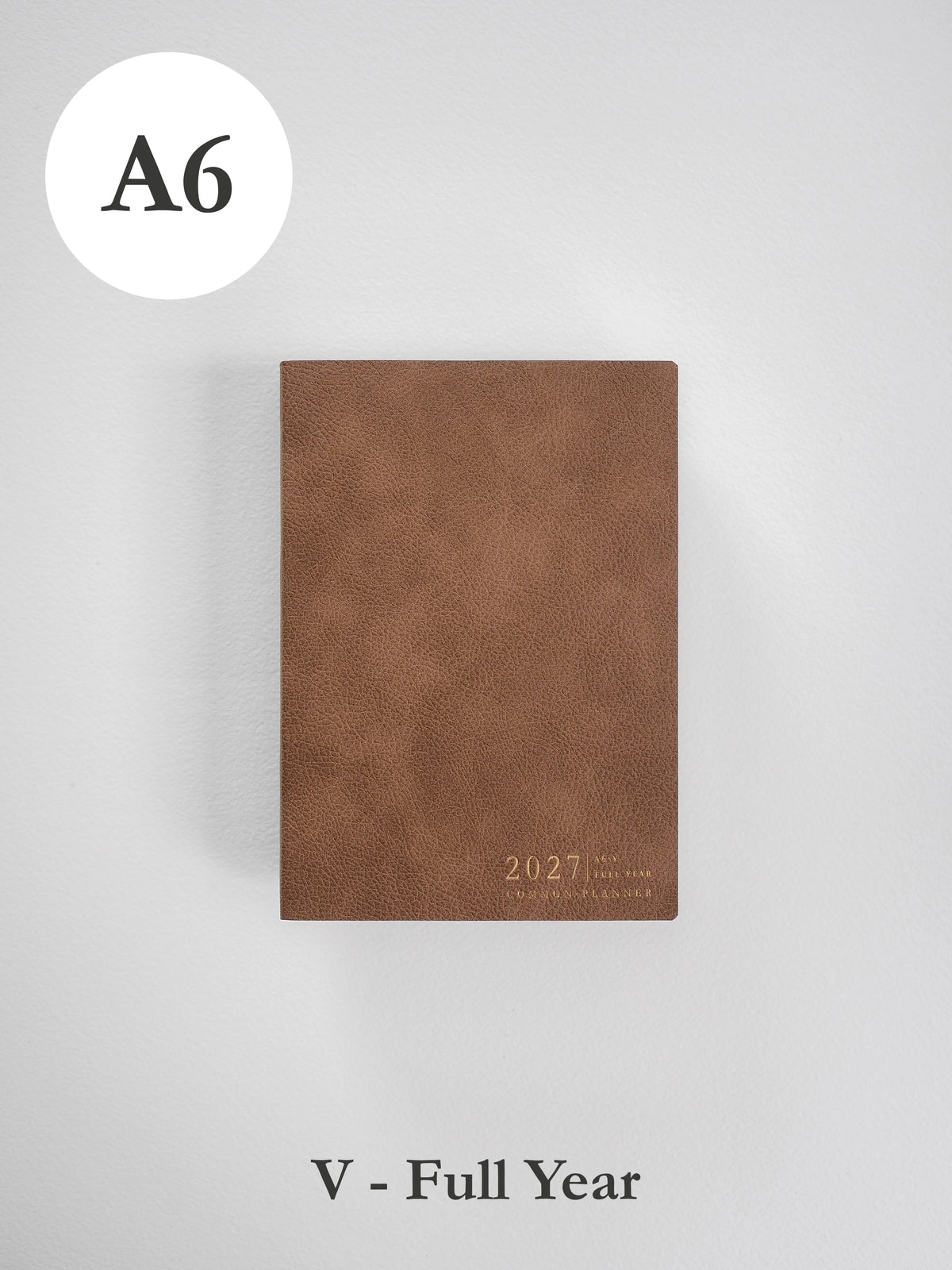 2027 A6 Vertical Full year planner front cover in Caramel #color_caramel