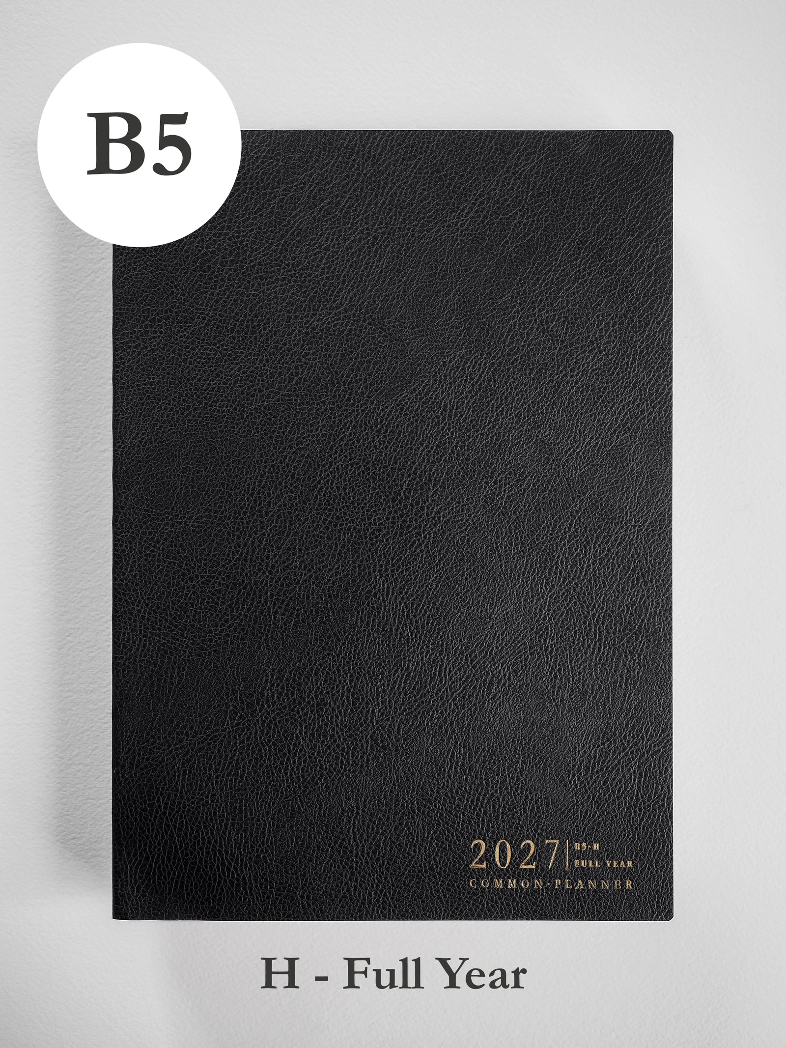 2027 B5 Horizontal Full year planner front cover in Onyx #color_onyx