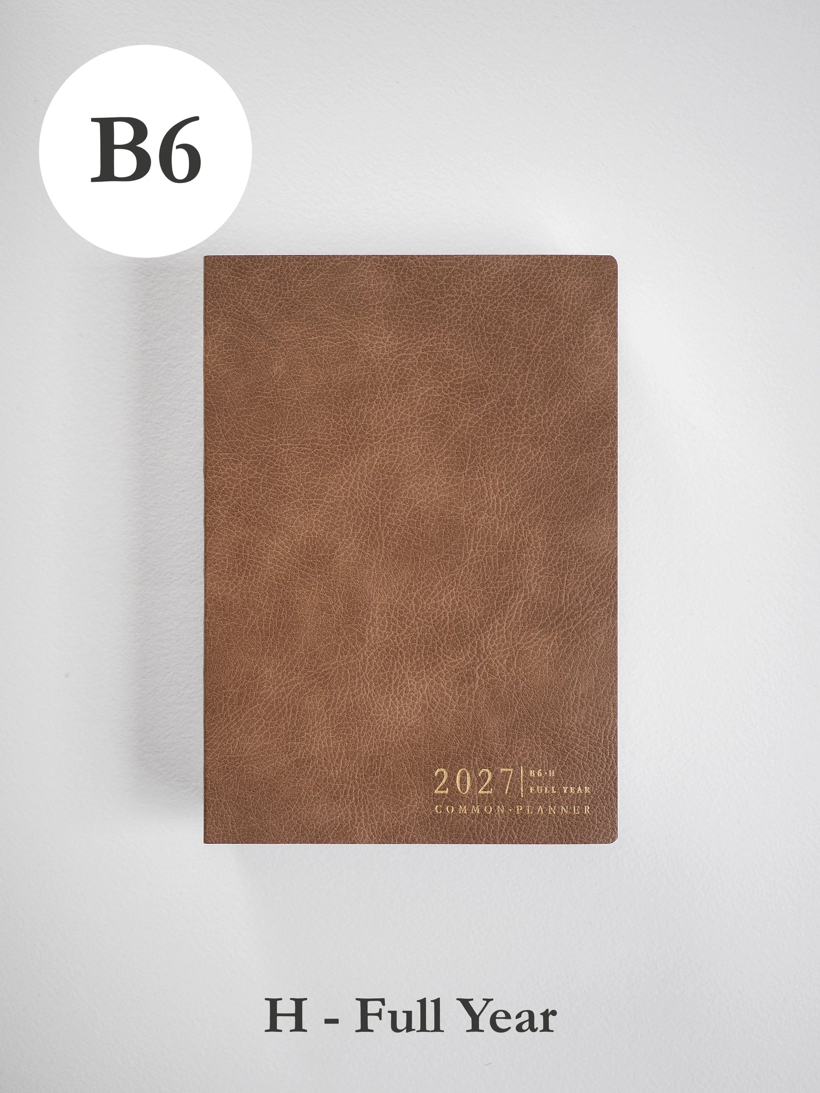 2027 B6 Horizontal Full year planner front cover in Caramel #color_caramel