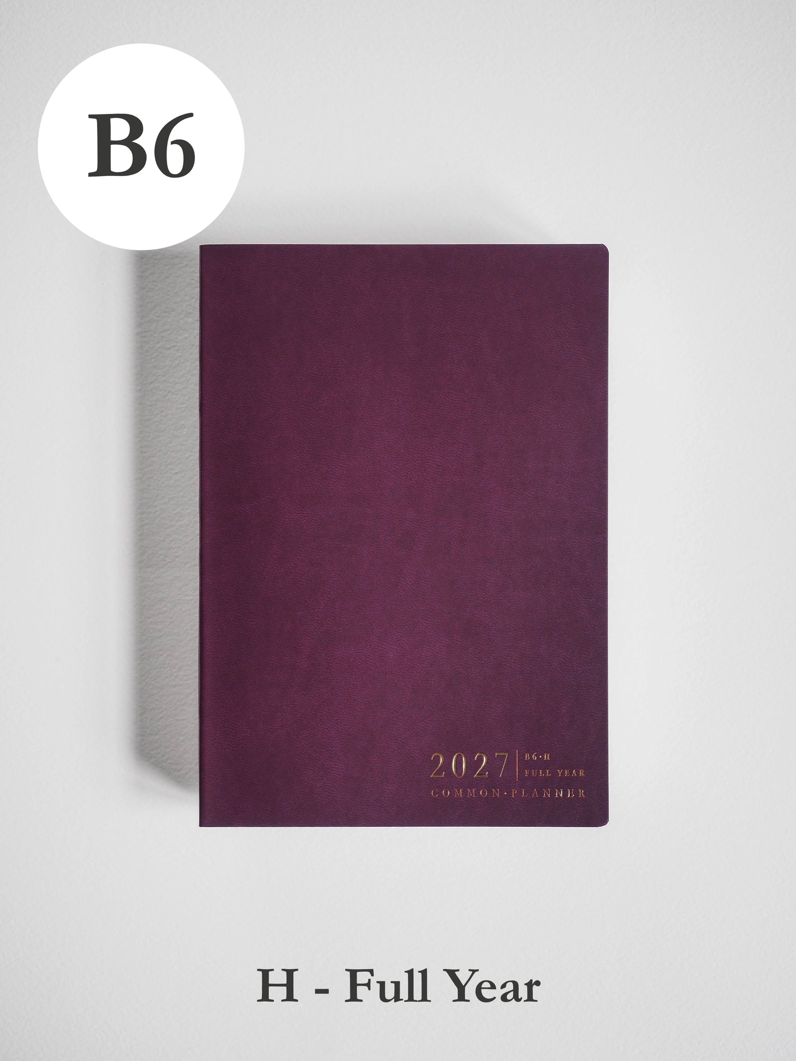 2027 B6 Horizontal Full year planner front cover in Mulberry #color_mulberry