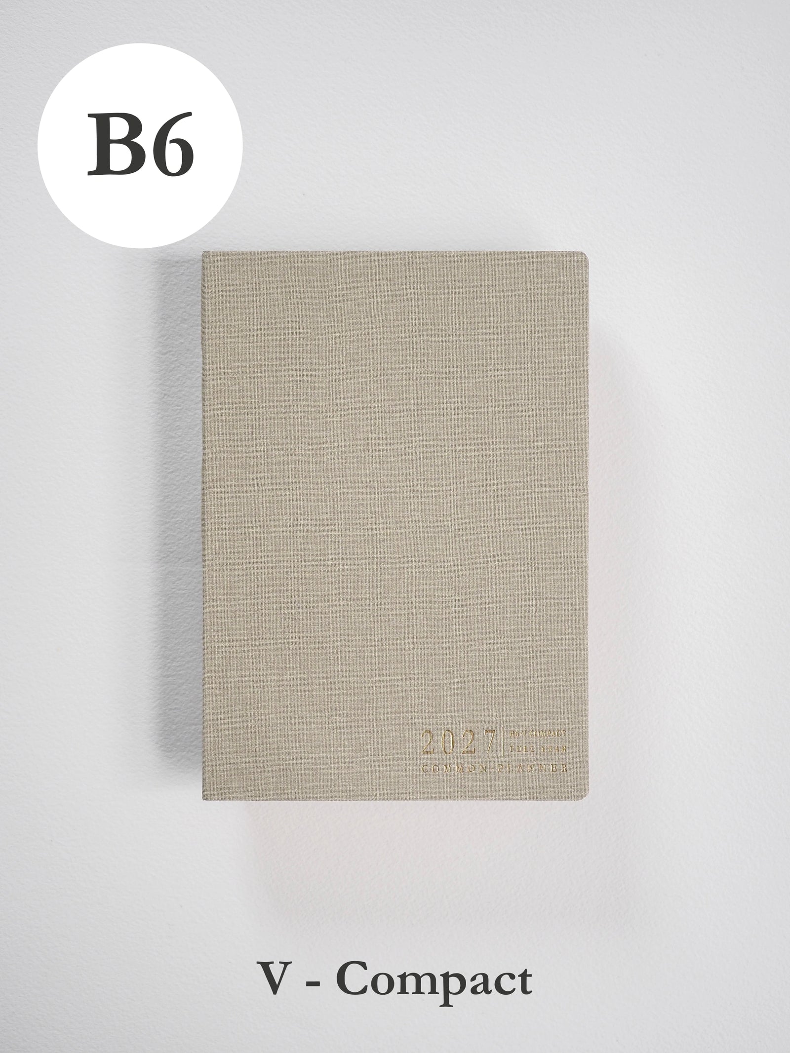 2027 B6 Vertical Compact planner front cover in Linen #color_linen
