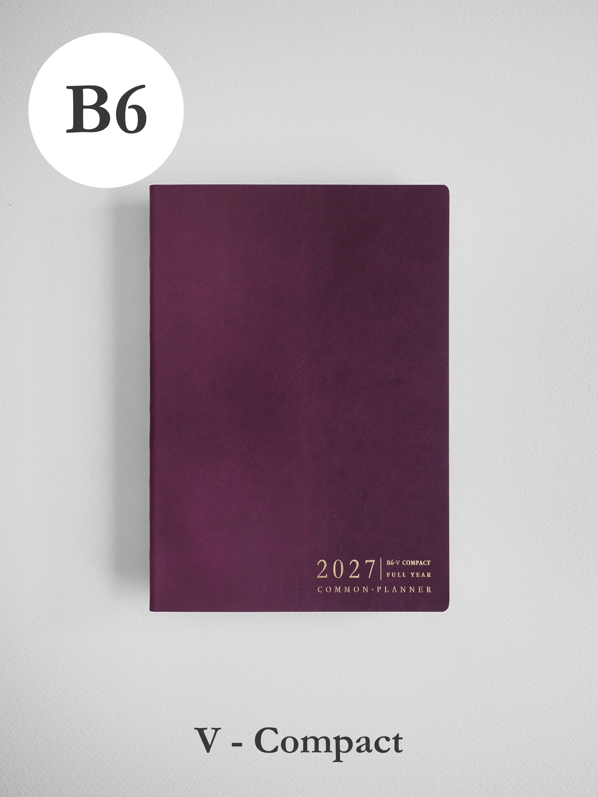 2027 B6 Vertical Compact planner front cover in Mulberry #color_mulberry