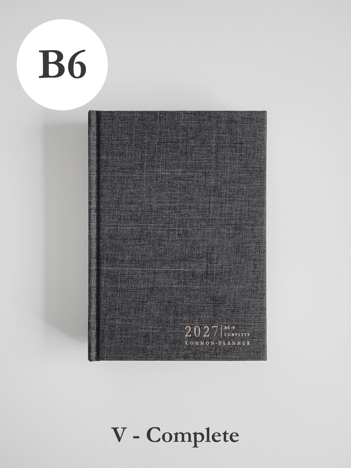 2027 B6 Vertical Complete (hardcover) planner front cover in Charcoal #color_charcoal