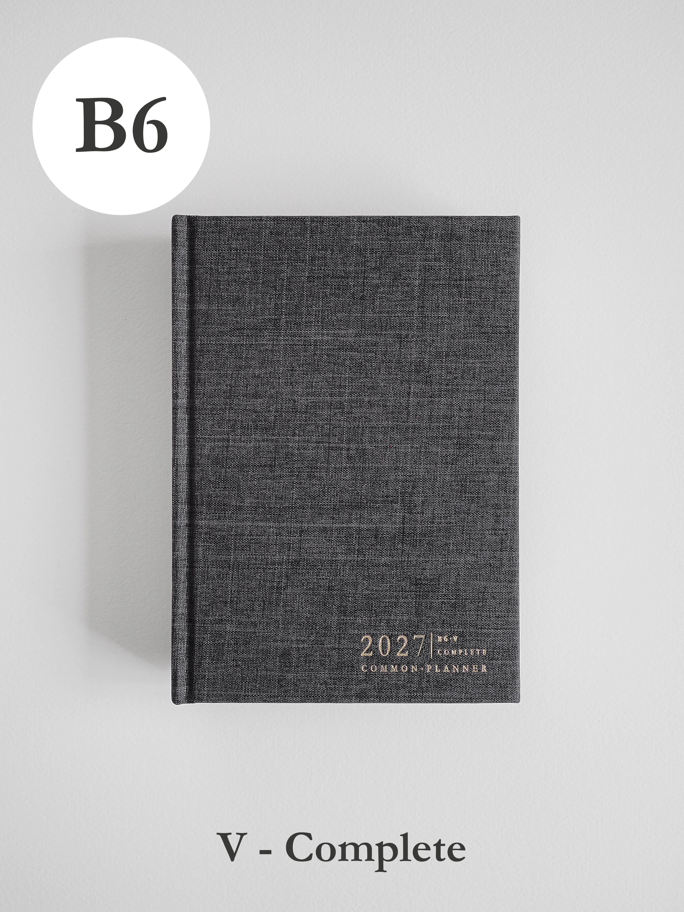 2027 B6 Vertical Complete (hardcover) planner front cover in Charcoal #color_charcoal