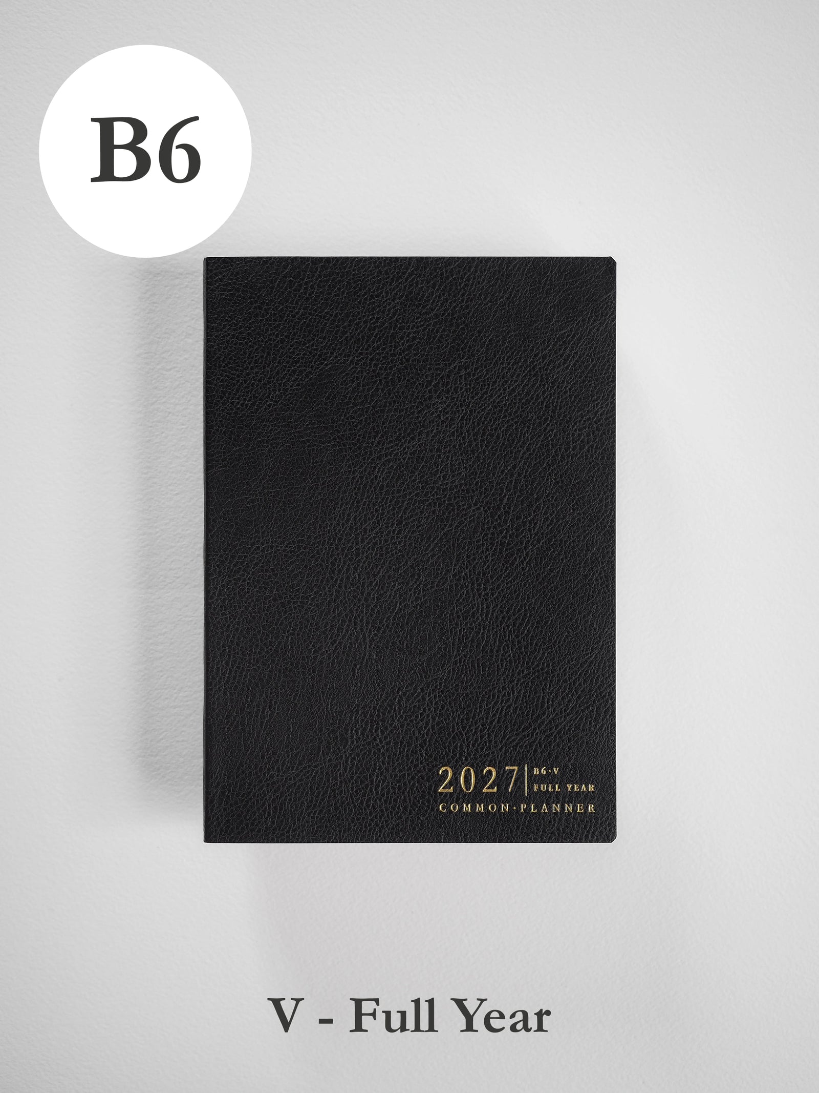 2027 B6 Vertical Full year planner front cover in Onyx #color_onyx
