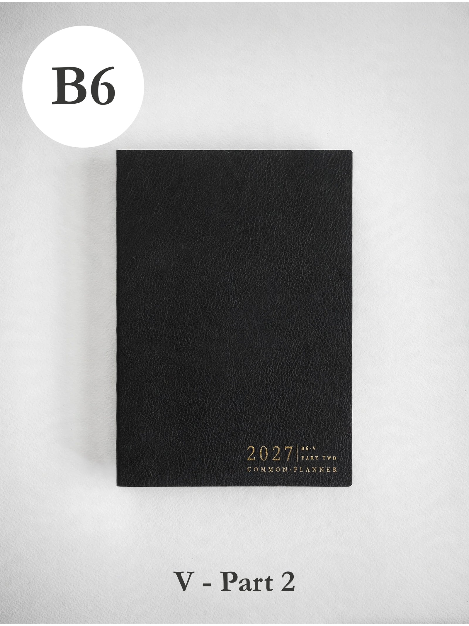 2027 B6 Vertical Half year planner front cover part 2 in Onyx #color_onyx
