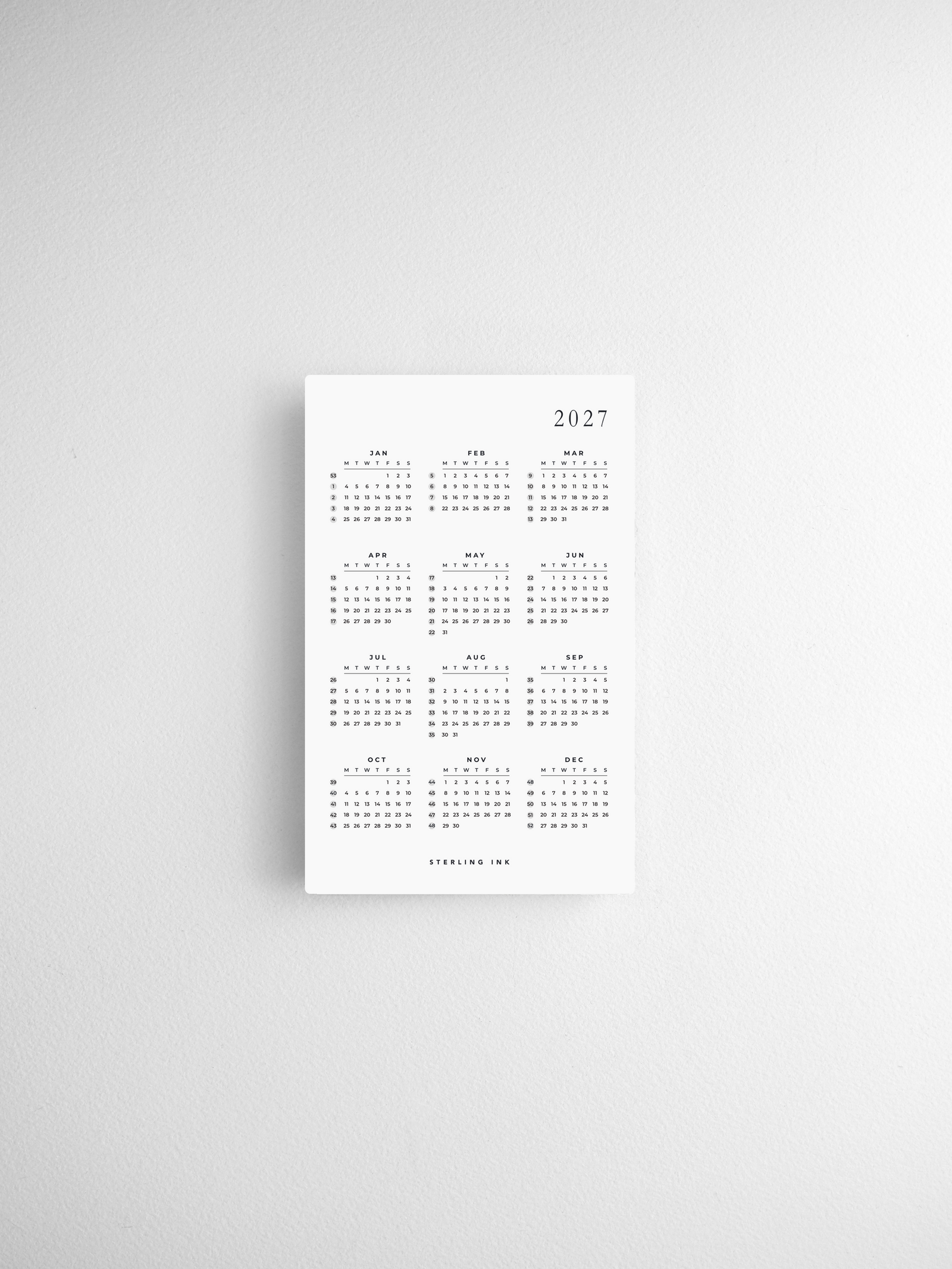 Pocket | 2027 Calendar Cards