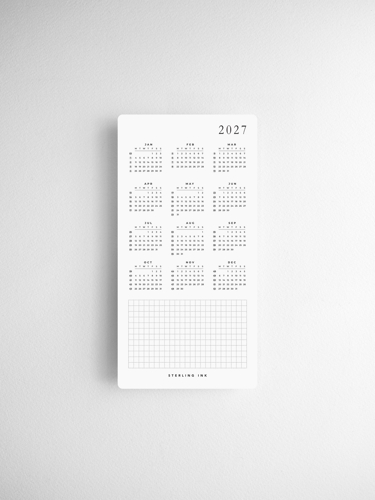 N2 | 2027 Calendar Cards
