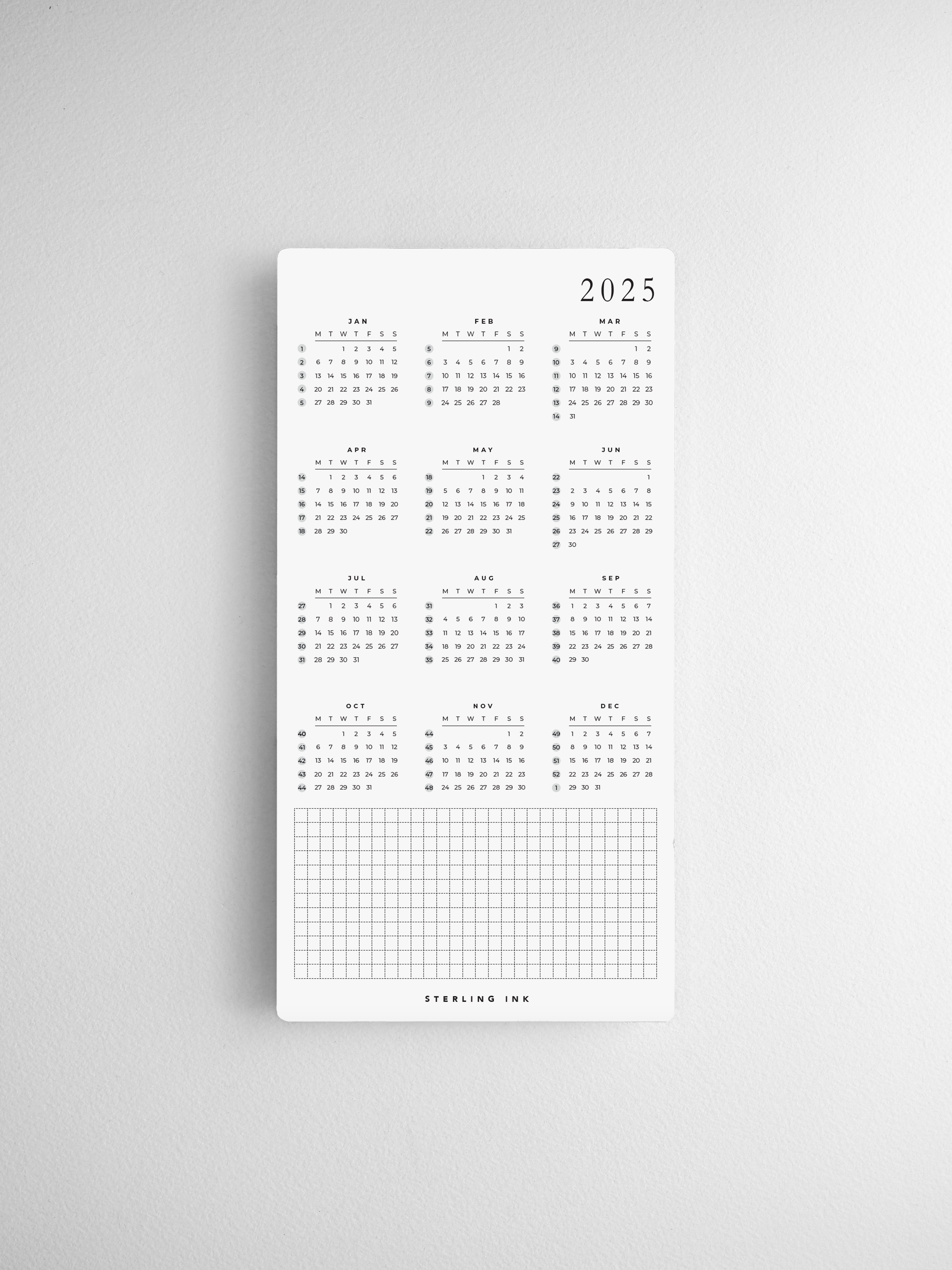 N1 | 2025 Calendar Cards