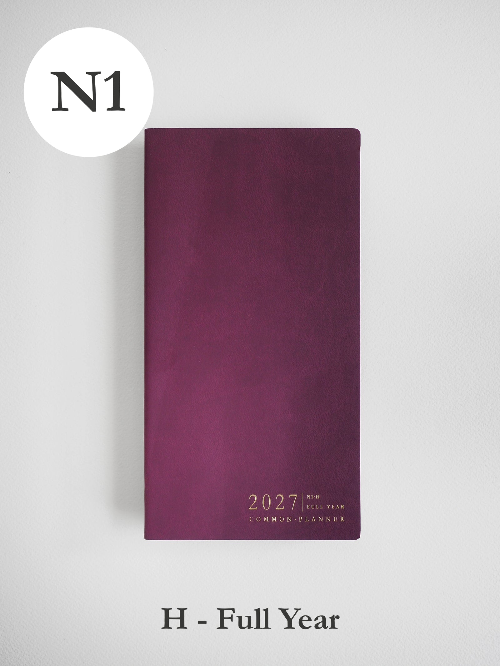 2027 N1 Horizontal Full year planner front cover in Mulberry #color_mulberry