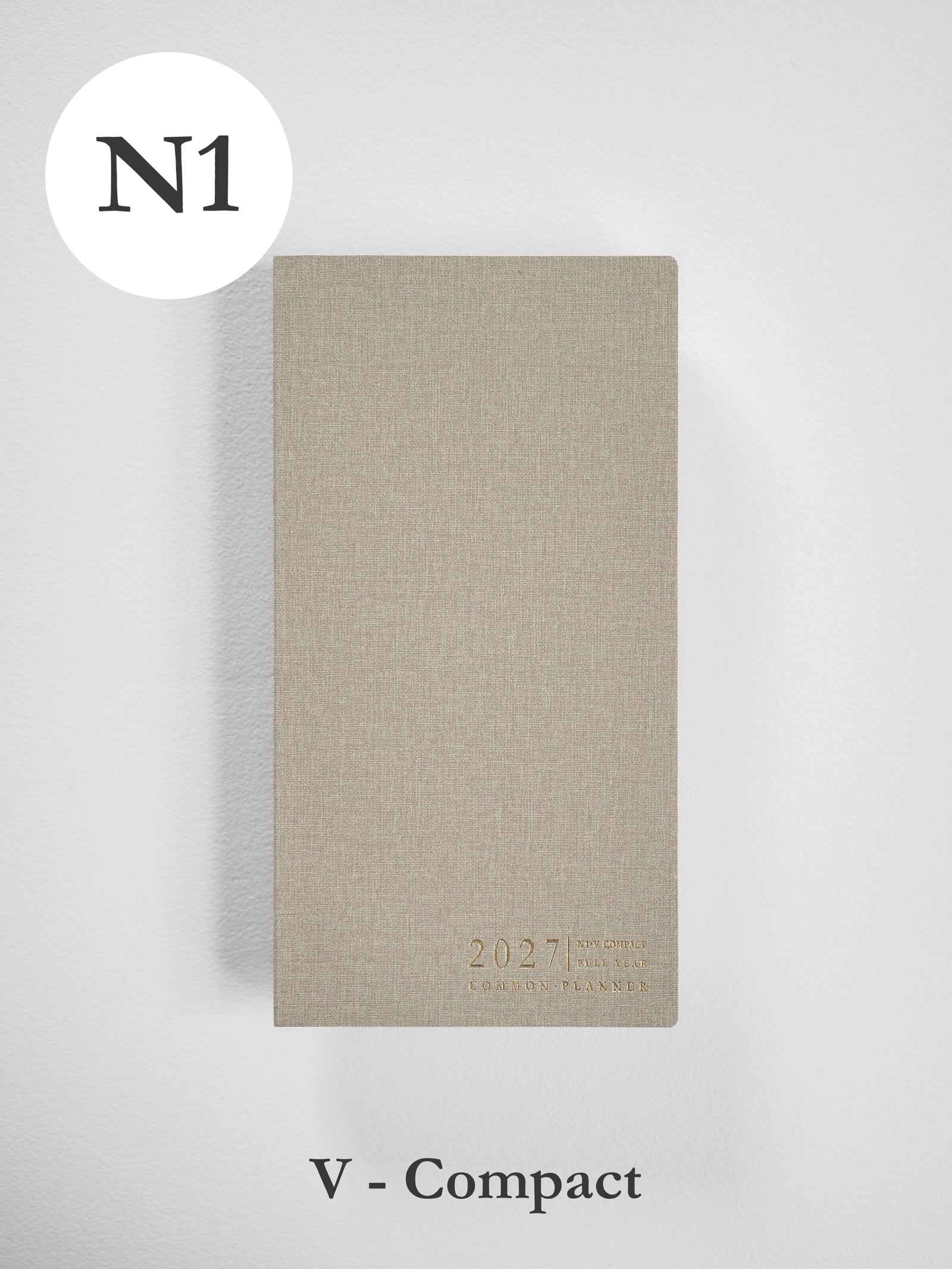 2027 N1 Vertical Compact planner front cover in Linen #color_linen