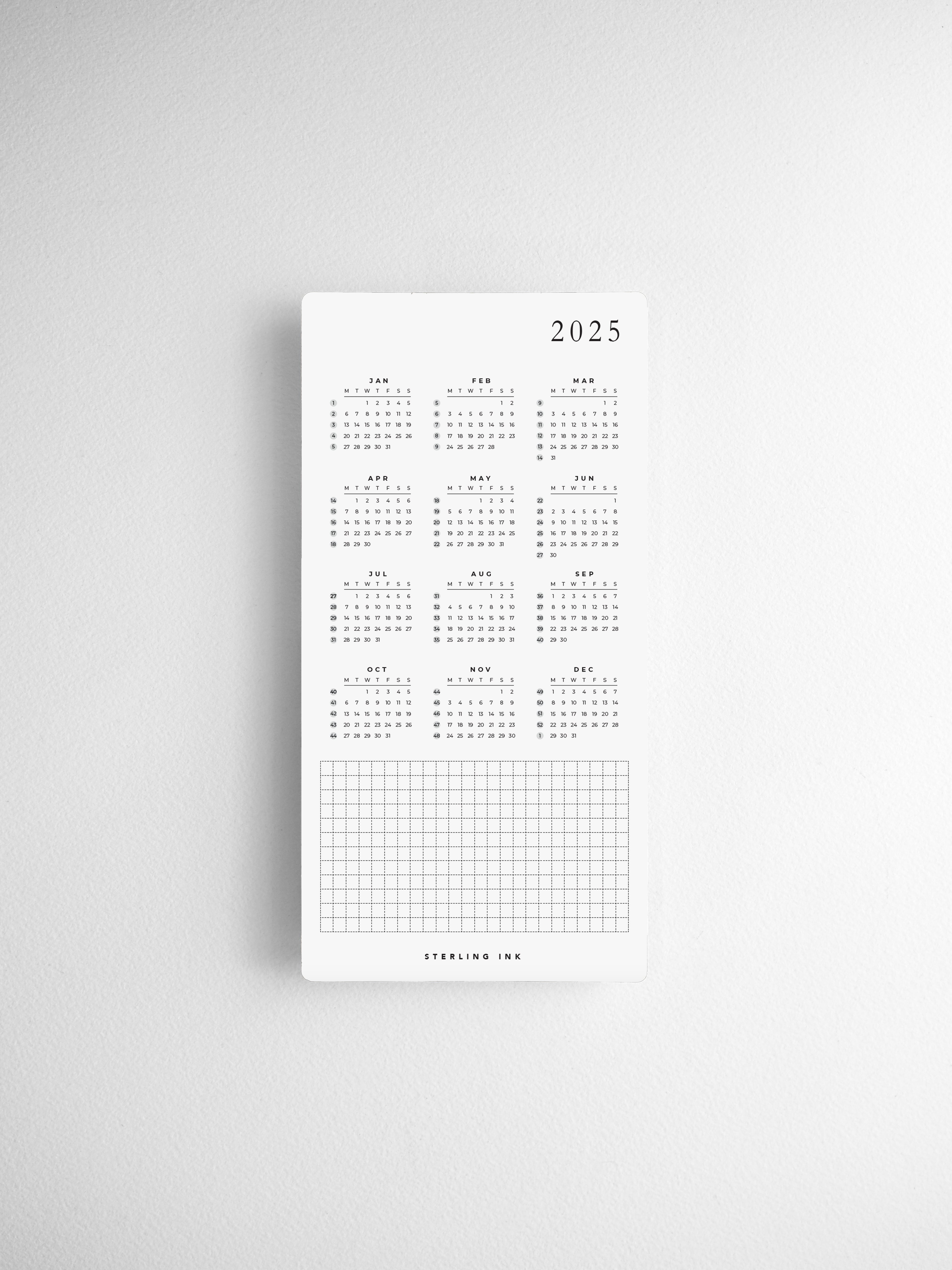 N2 | 2025 Calendar Cards