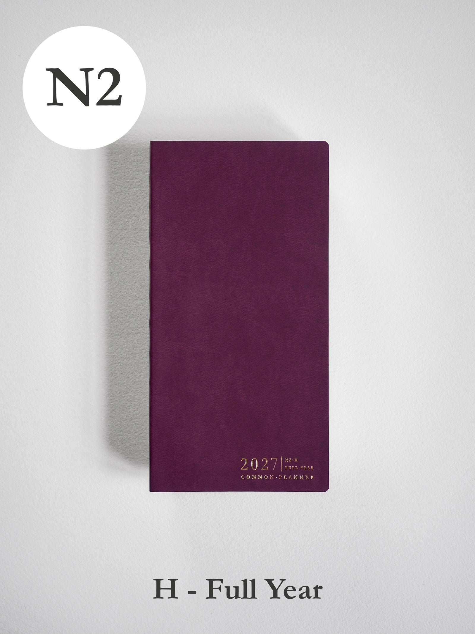 2027 N2 Horizontal Full year planner front cover in Mulberry #color_mulberry