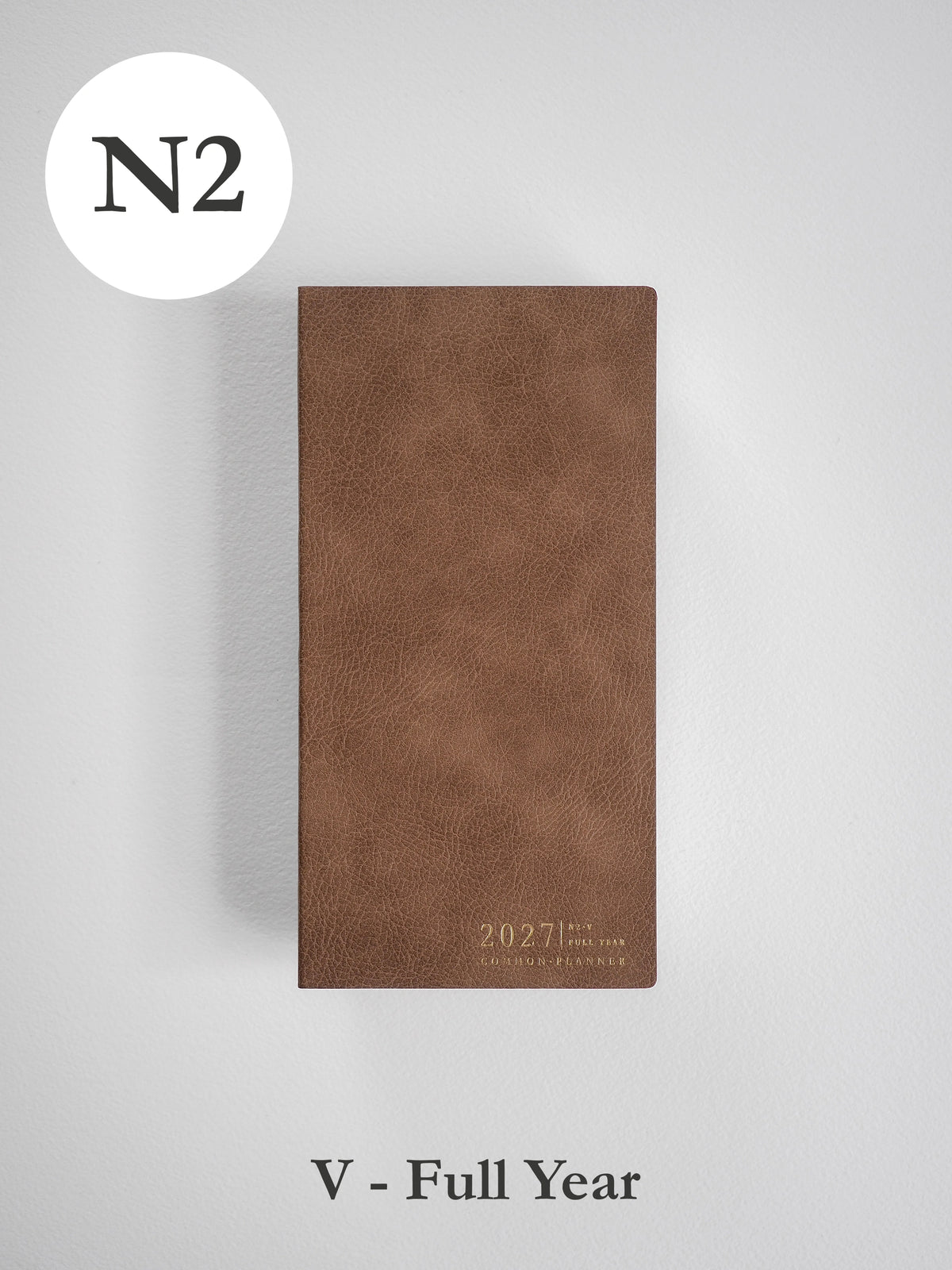 2027 N2 Vertical Full year planner front cover in Caramel #color_caramel