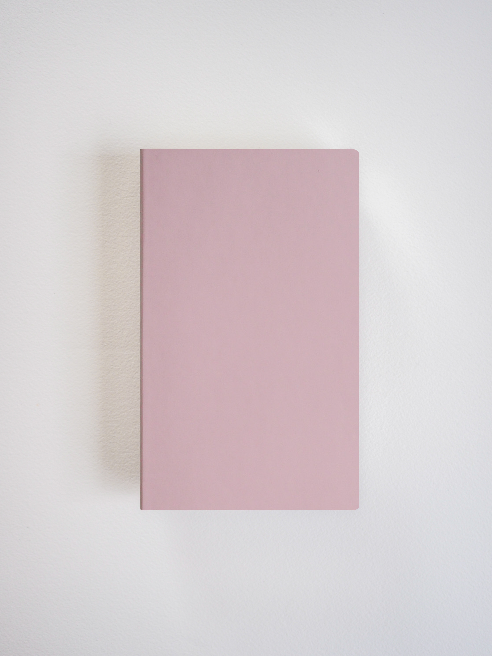 Solid blush pink notebook with a minimalist, plain cover, ideal for writing and note-taking, ready for grids and page numbers.