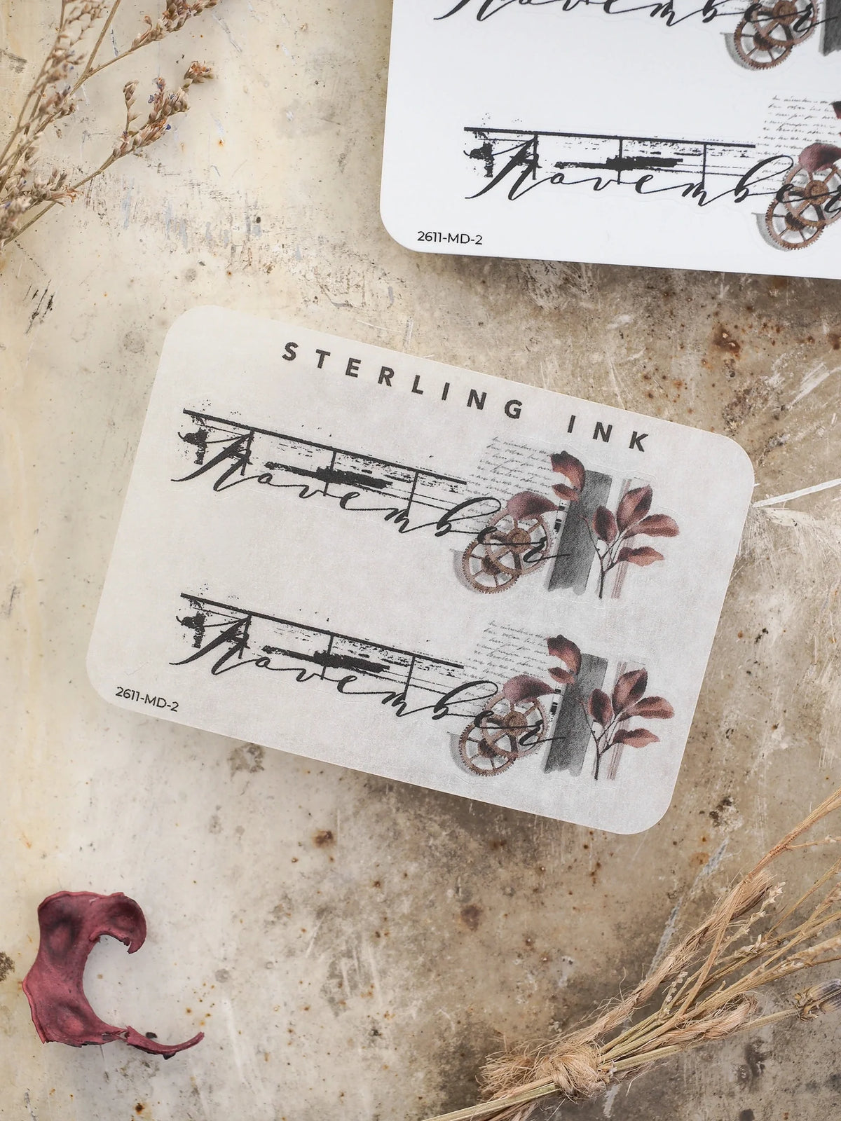 Month Sticker - November 2026 - Washi (Clear Matte) / Script