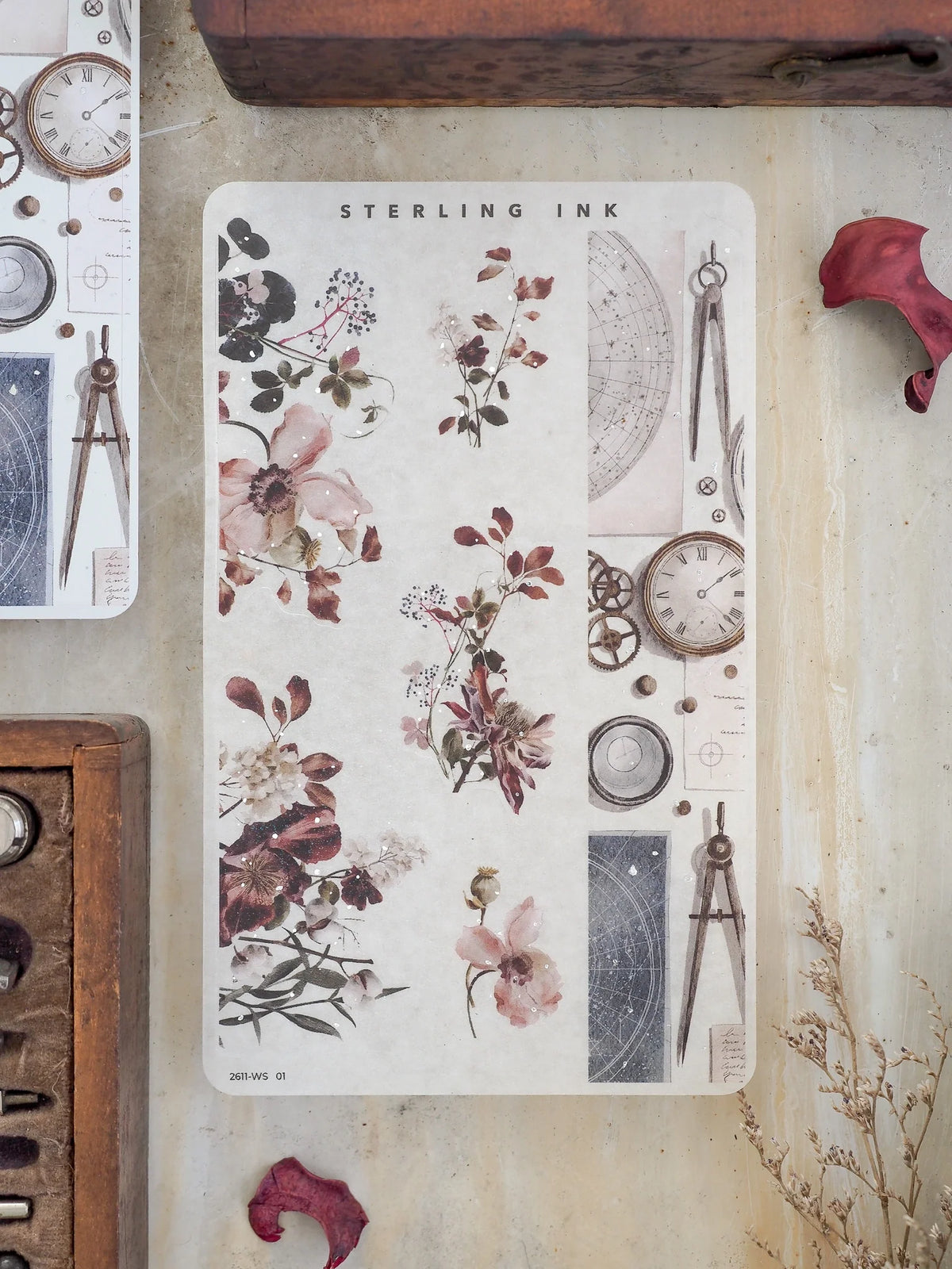 Washi Strip Stickers (Silver Foil) - November 2026 - Washi (Clear Matte)
