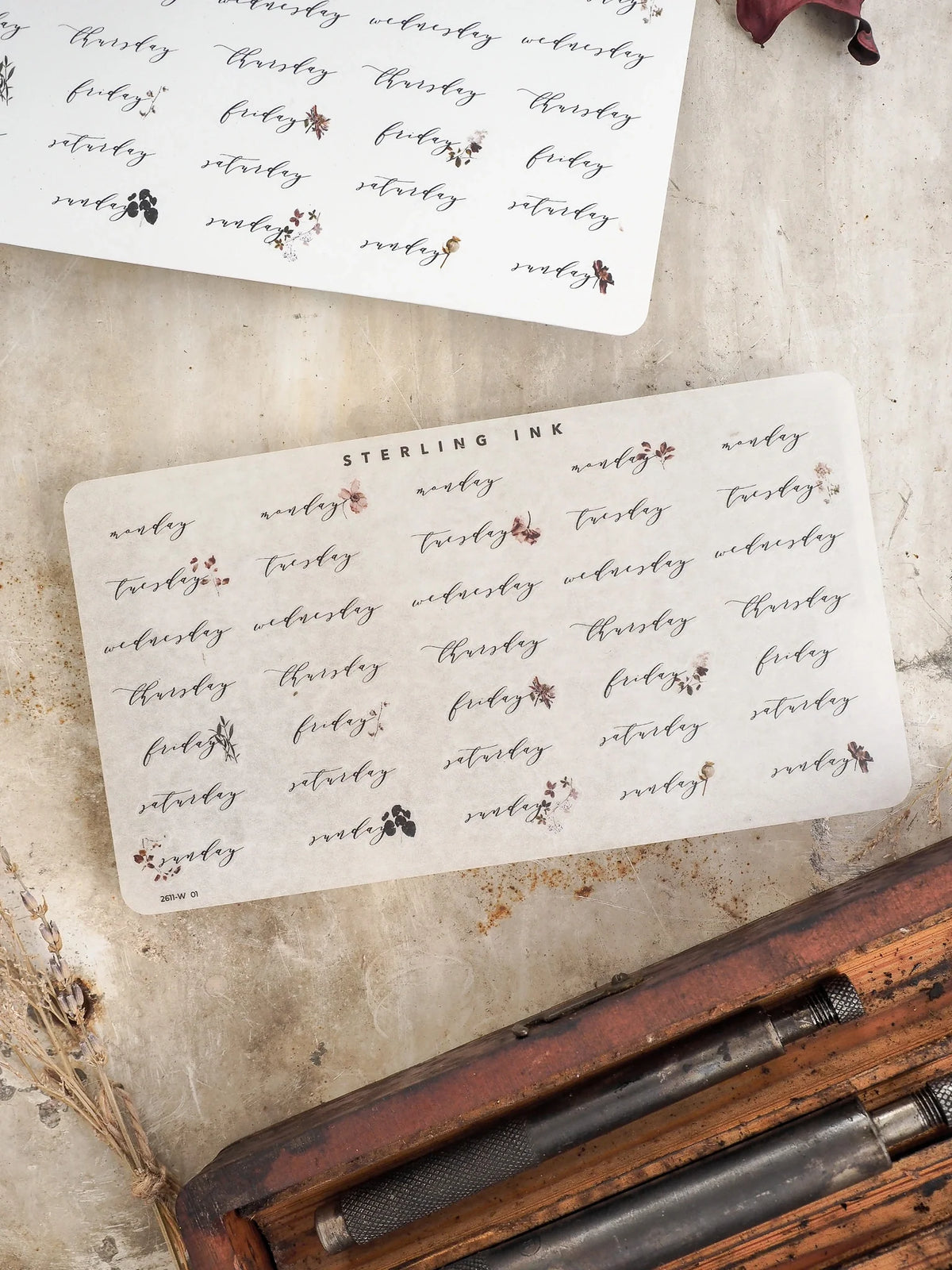 Weekday Stickers - November 2026 - Washi (Clear Matte)