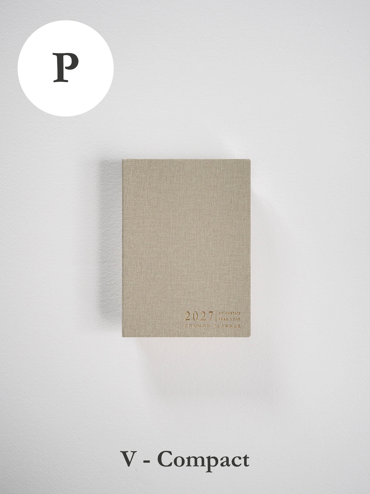 2027 P Vertical Compact planner front cover in Linen #color_linen