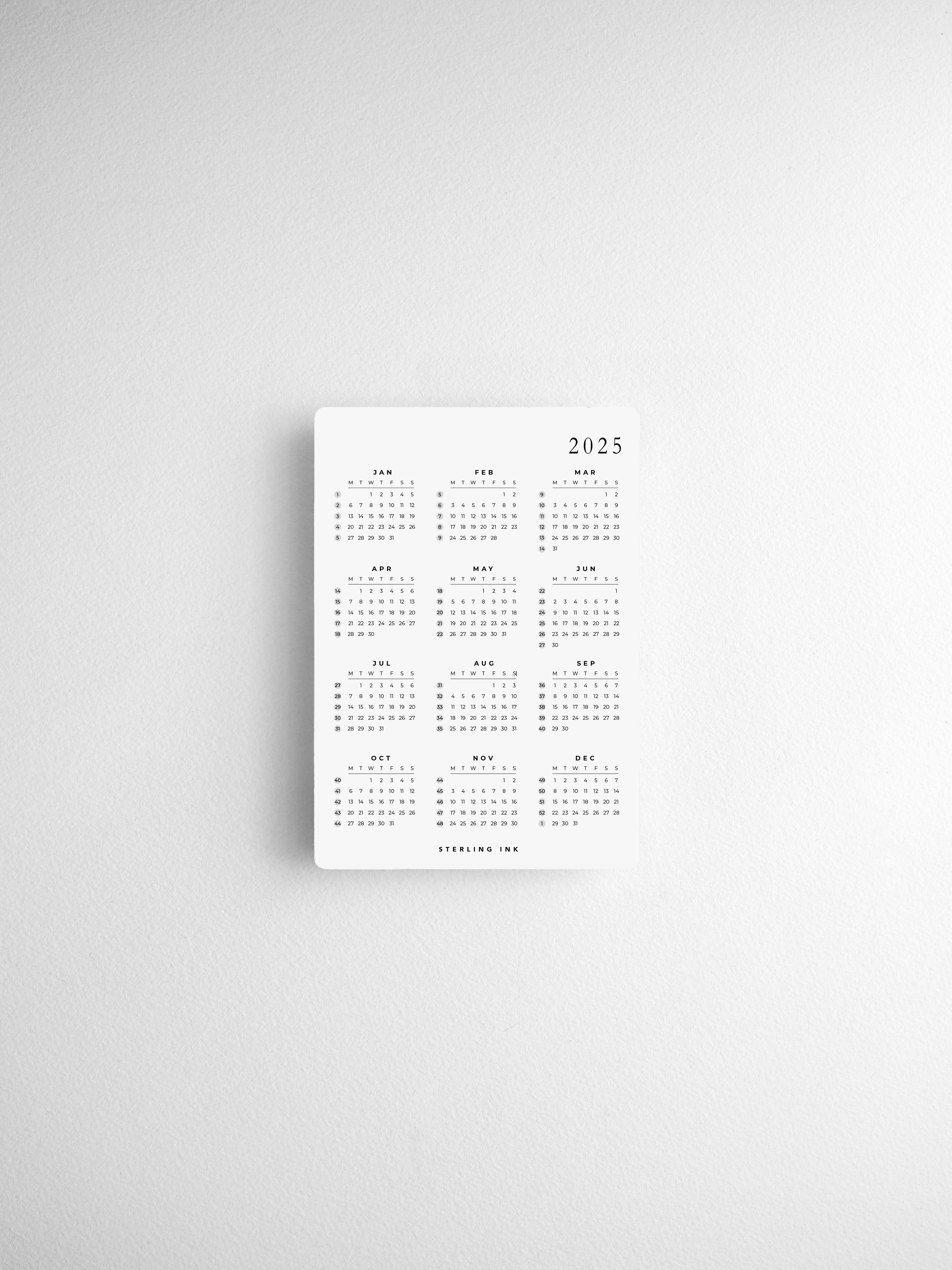 Passport | 2025 Calendar Cards