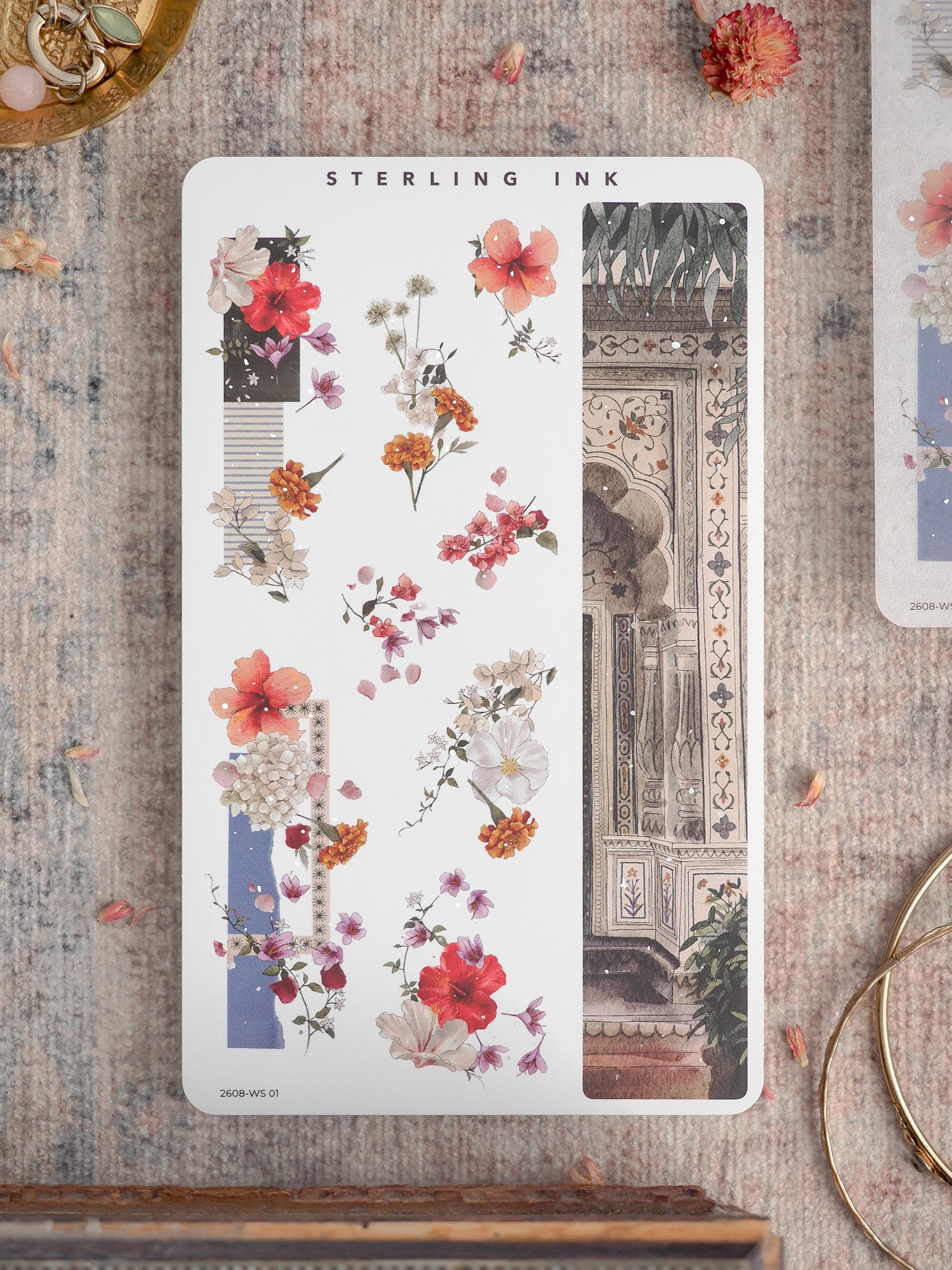 Washi Strip Stickers (Silver Foil) - August 2026