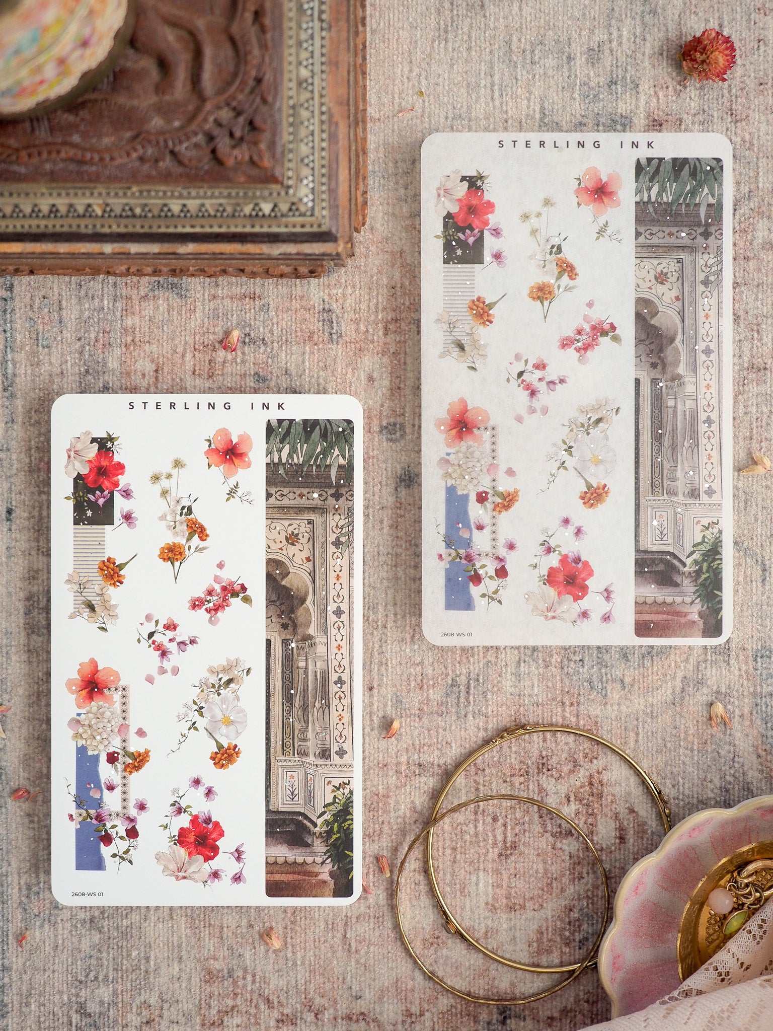 Washi Strip Stickers (Silver Foil) - August 2026