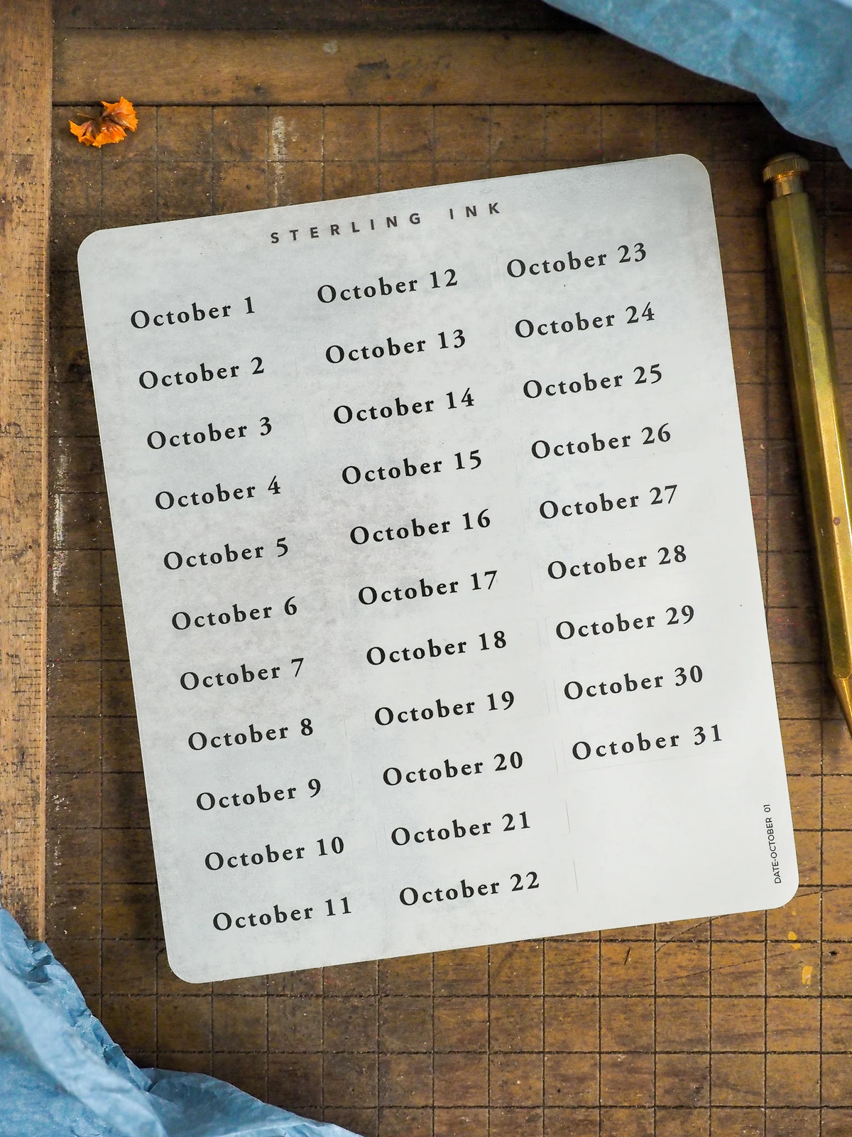 October Date Stickers - October 2026