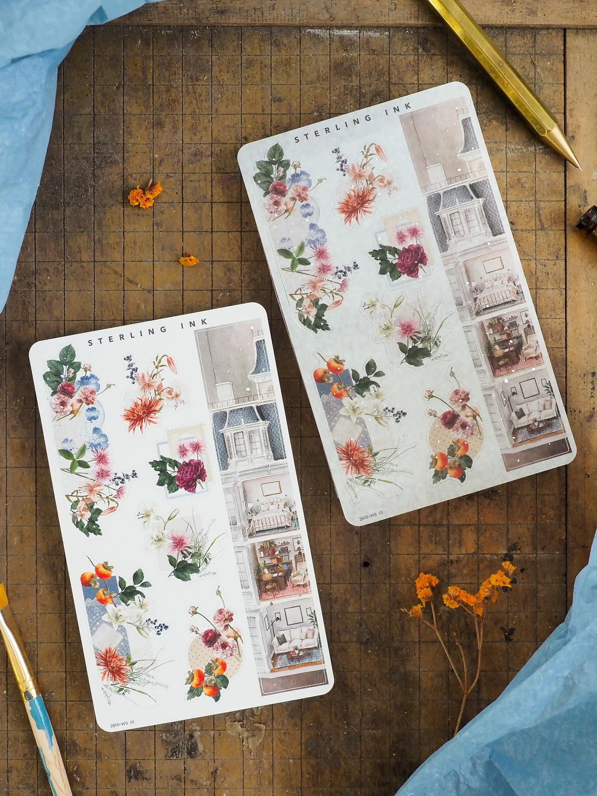 Washi Strip Stickers (Silver Foil) - October 2026