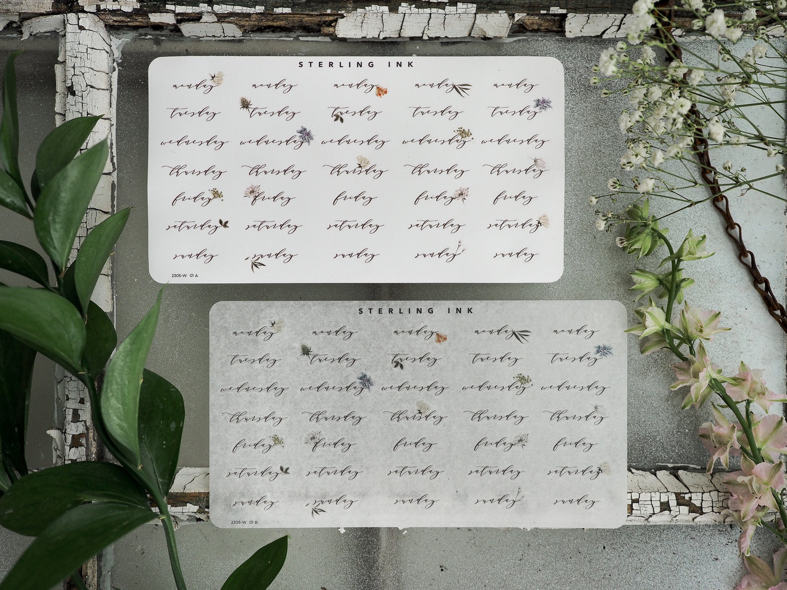 White weekly sticker sheets designed for planning, featuring labeled grids for May 2023, perfect for organizing daily schedules and time tracking.