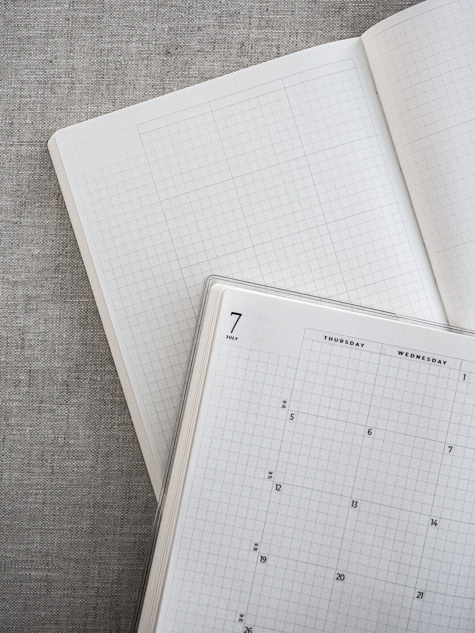 Coordinating packets of undated date stickers designed for aesthetic journaling and highly versatile use in any common planner layout.