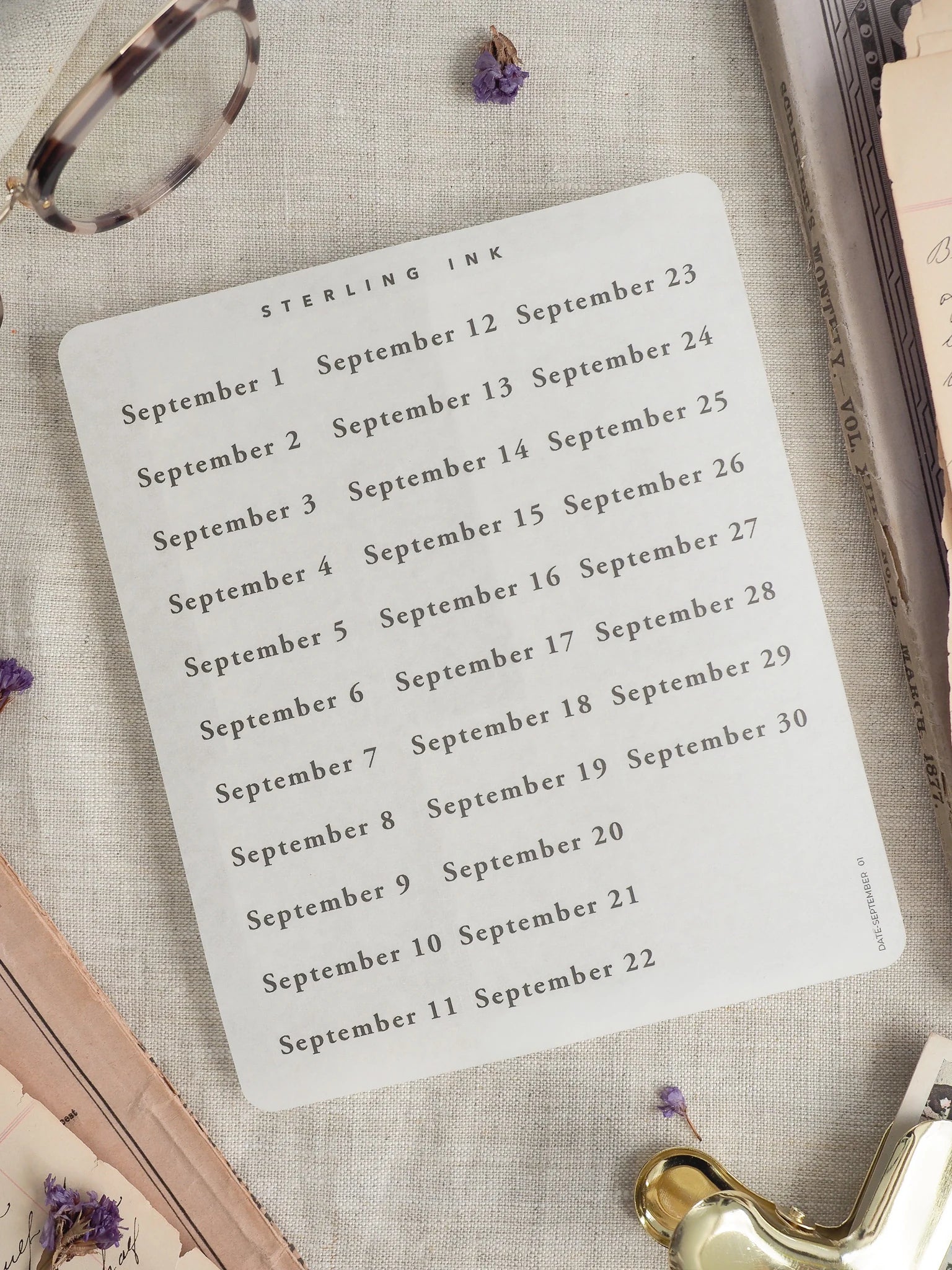 September Date Stickers - September 2026