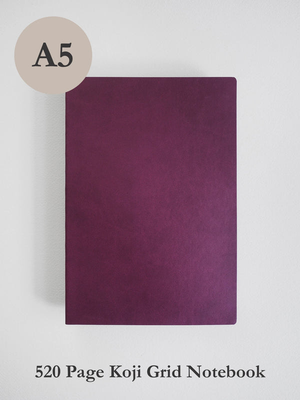 A5 520 Page Grid Notebook - Koji Paper