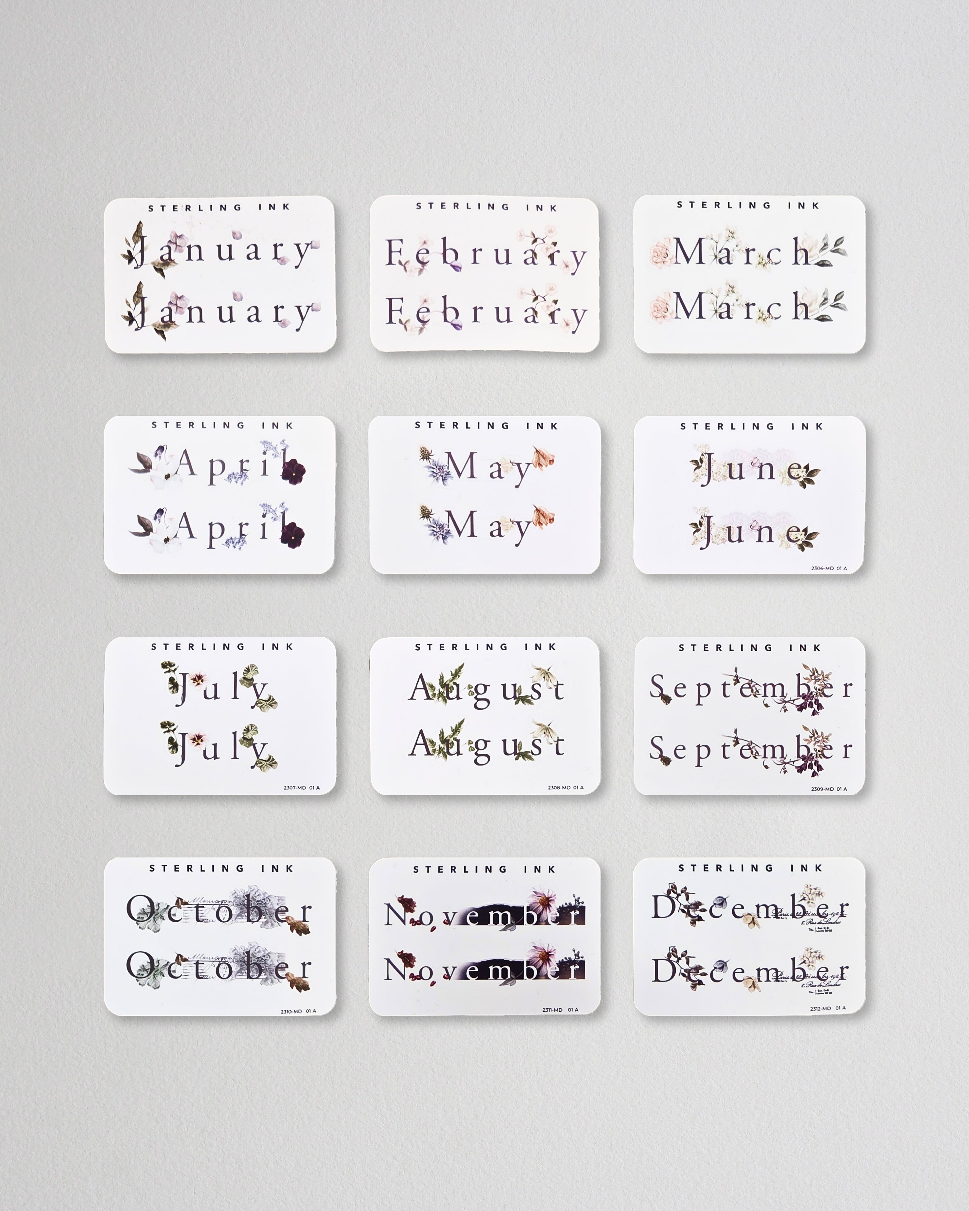 2023 Month Sticker Set - January-December