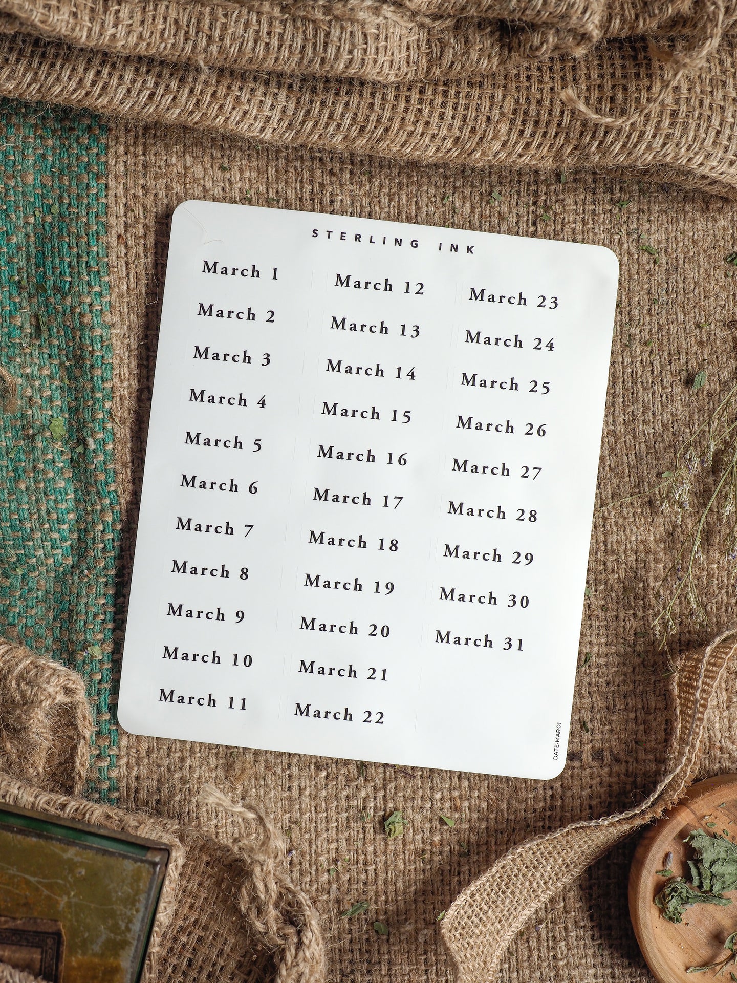 March Date Stickers - March 2025